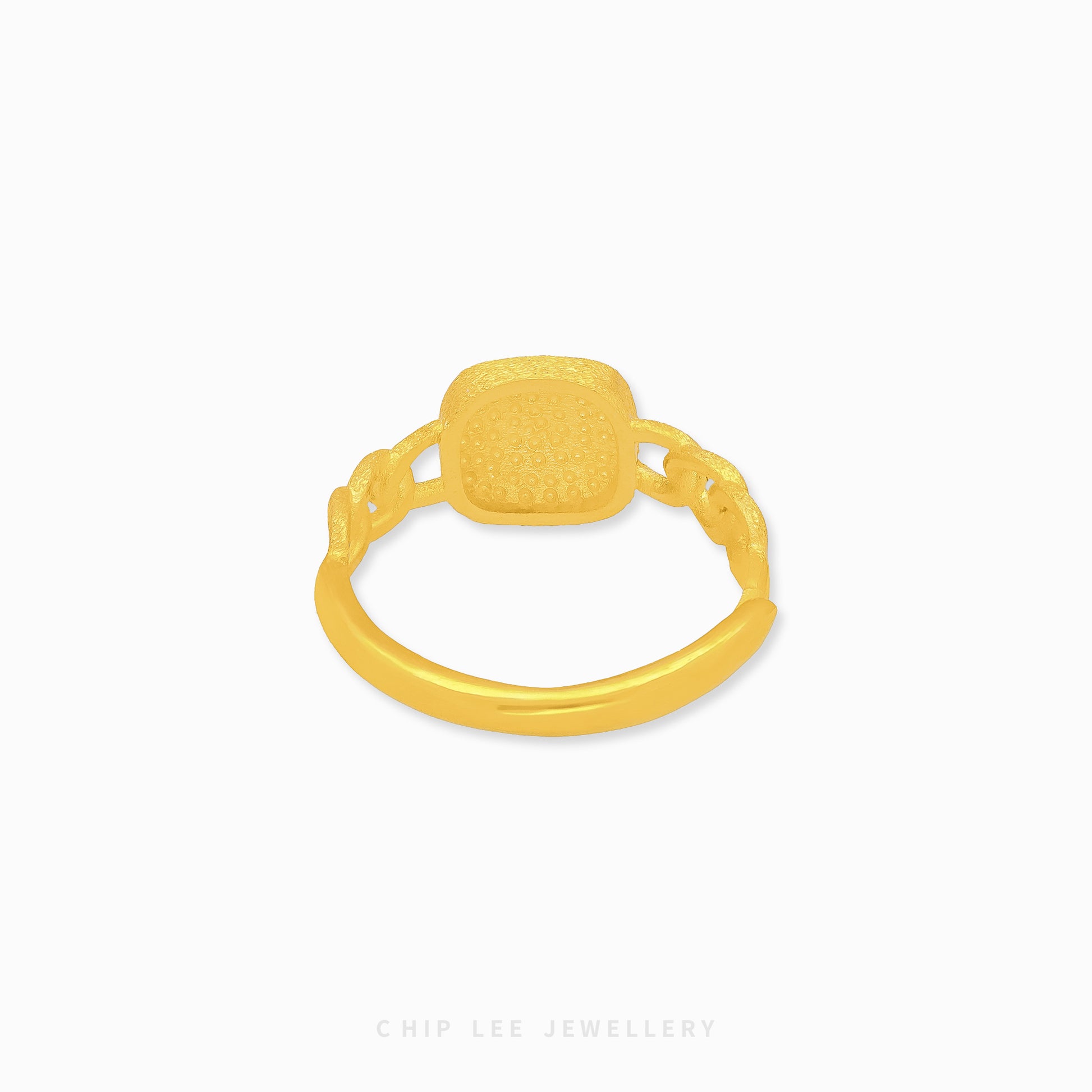 999 | 24K Gold Kare Ring by Chip Lee Jewellery, featuring a refined square silhouette in pure gold, offering minimalist elegance for any occasion.