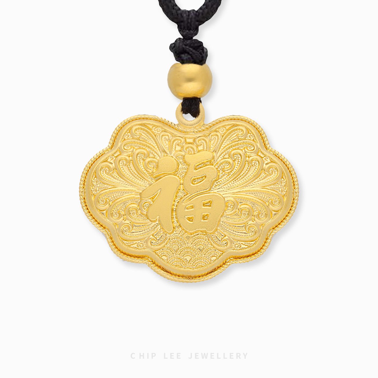 999 Pure Gold Flora Fortune (福) Gu Fa Jin Necklace, crafted with ancient techniques, symbolising growth, prosperity, and cherished heritage.