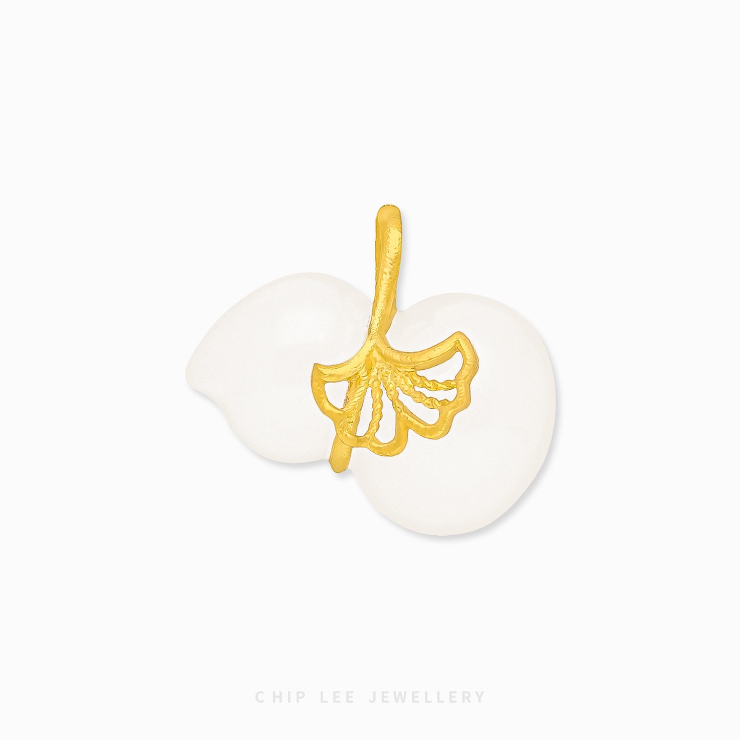 999 pure gold Hu Lu gourd pendant with He Tian jade, symbolizing health and protection in a finely crafted, traditional jewellery design.