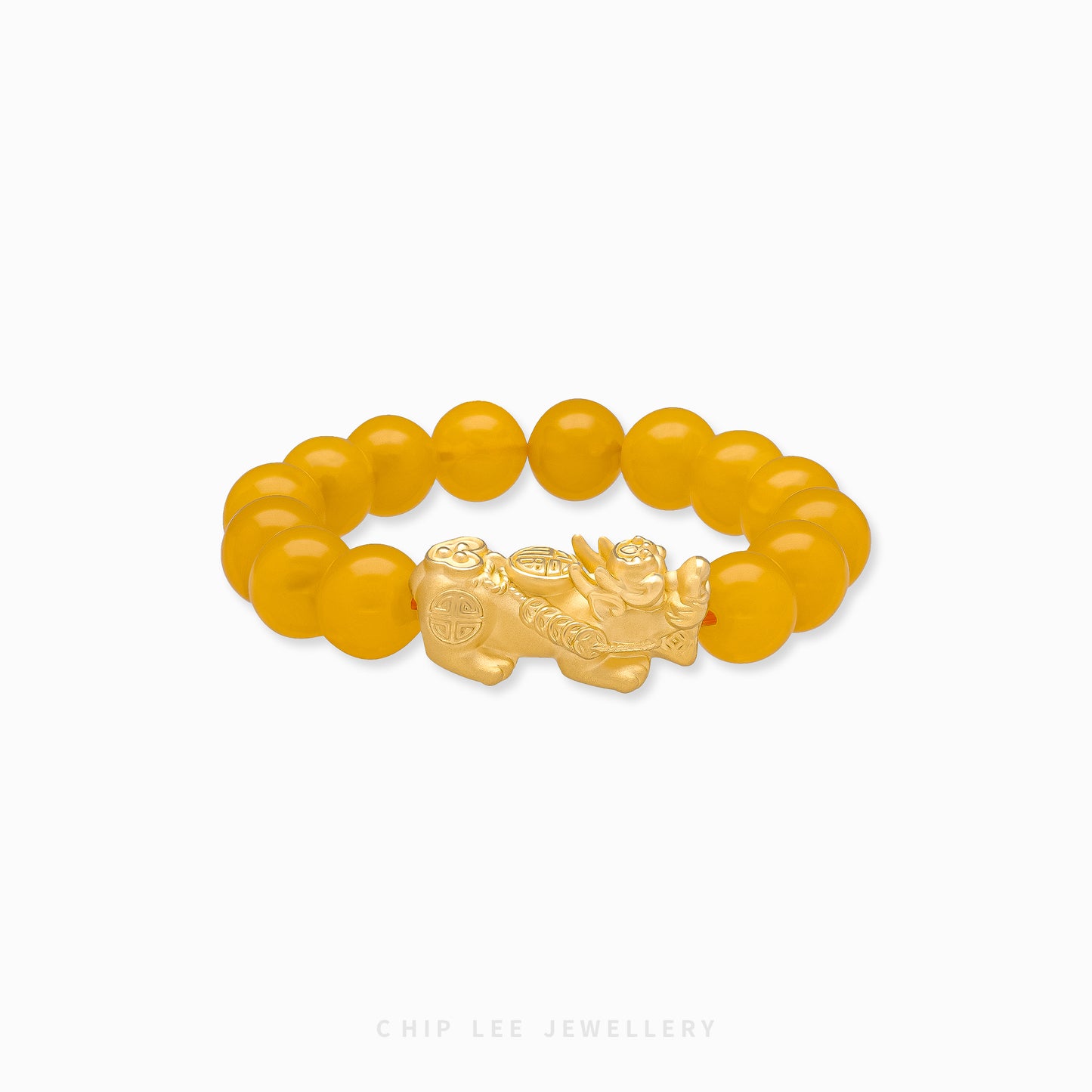 999 Pure Gold Yellow Agate Pixiu Bracelet