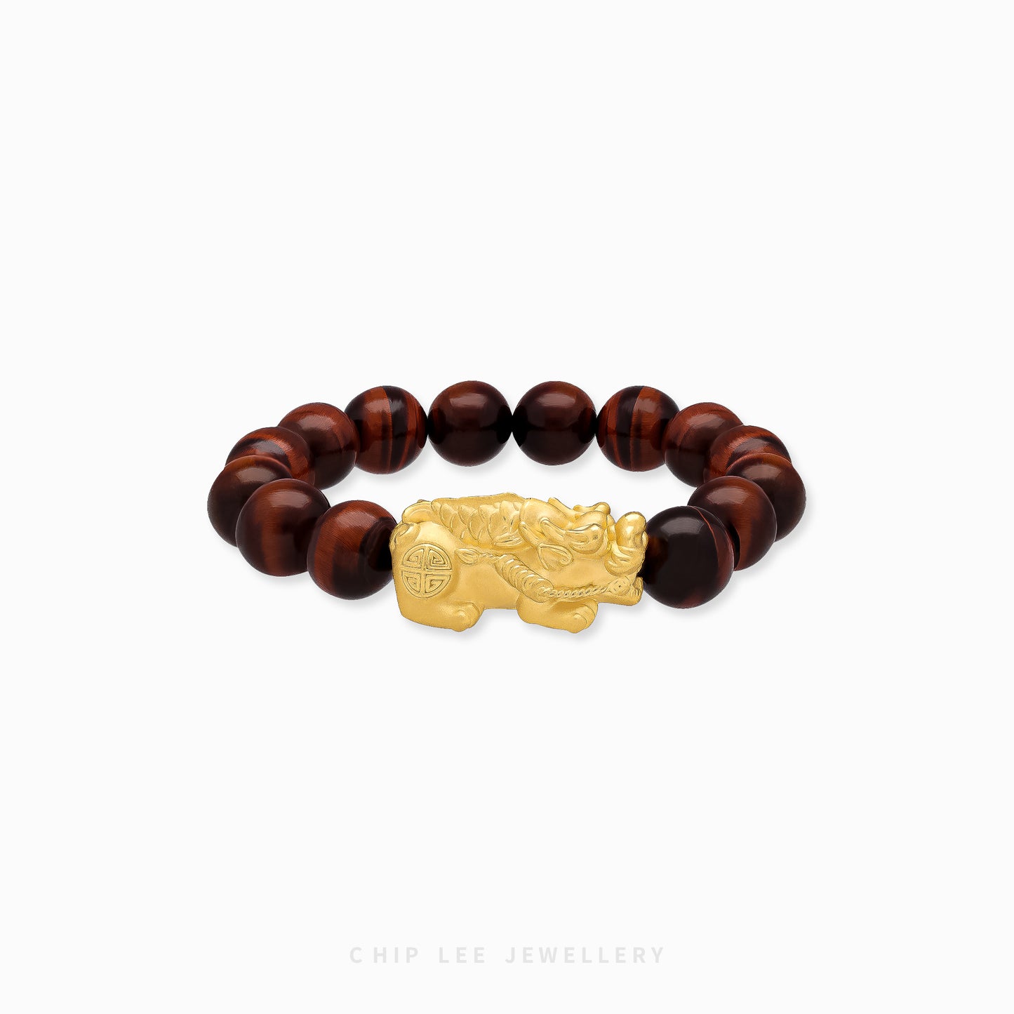 999 Pure Gold Red Tiger Eye Pixiu Bracelet