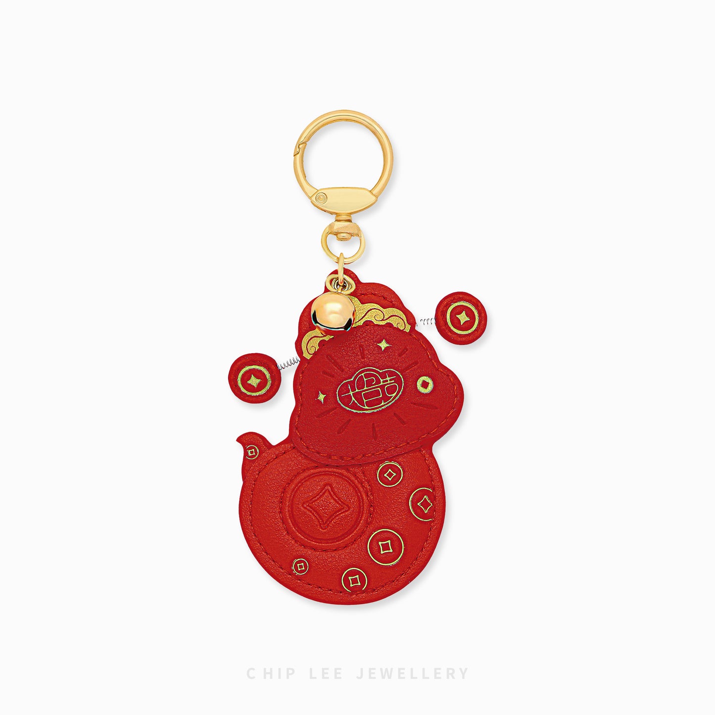 999 Pure Gold Snake Spinning Coin Keychain