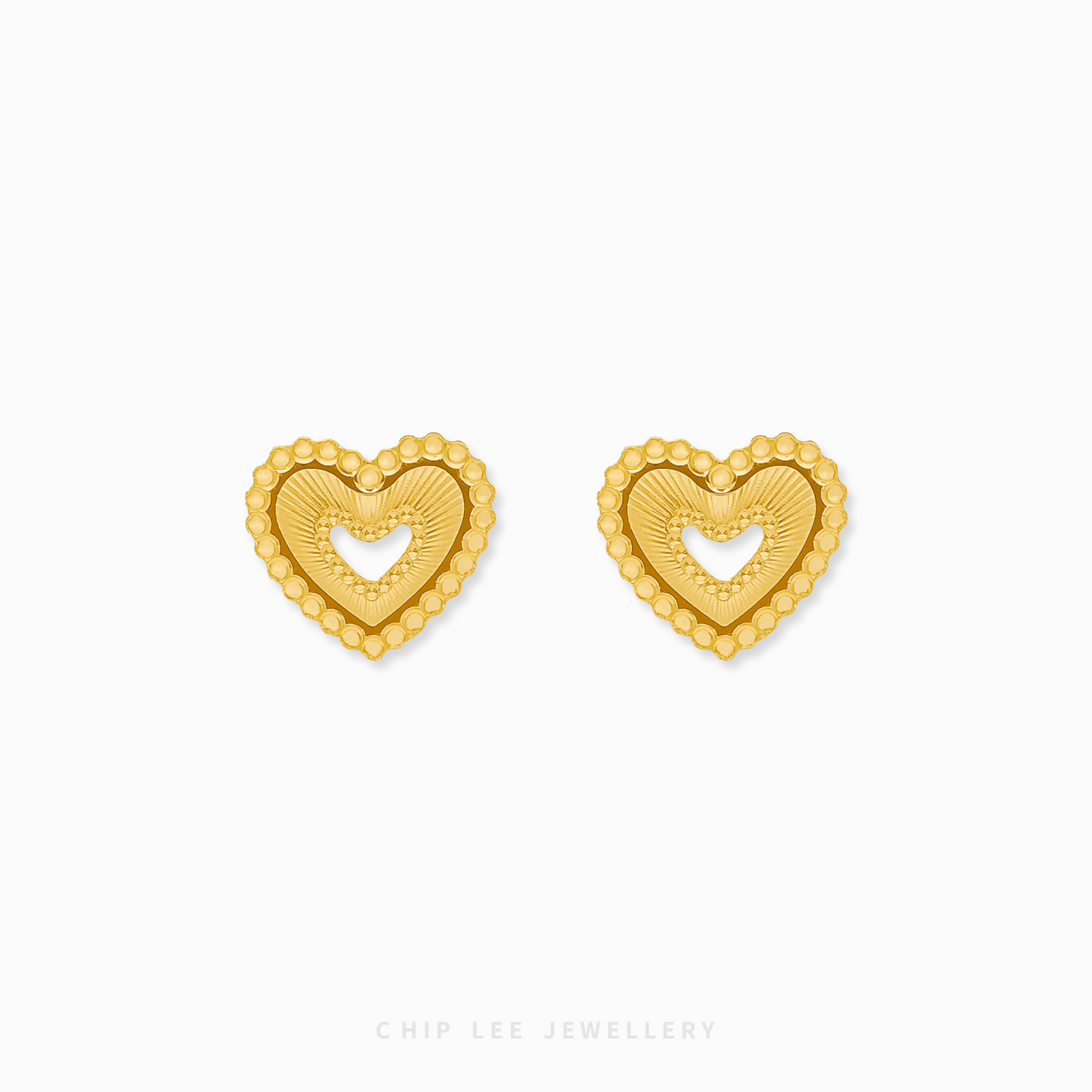 Amor Stud Earrings in 999 pure gold