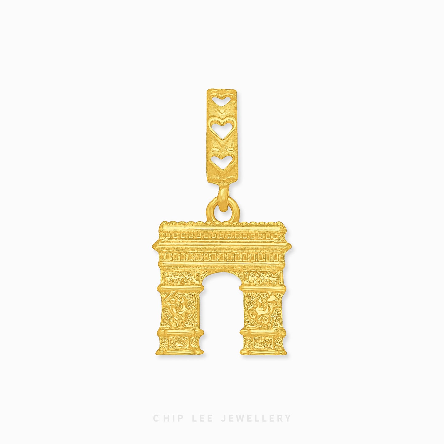 Arc de Triomphe Charm 916 gold by Chip Lee Jewellery Singapore, symbolising Parisian elegance, perfect for meaningful gifts or personal keepsakes.