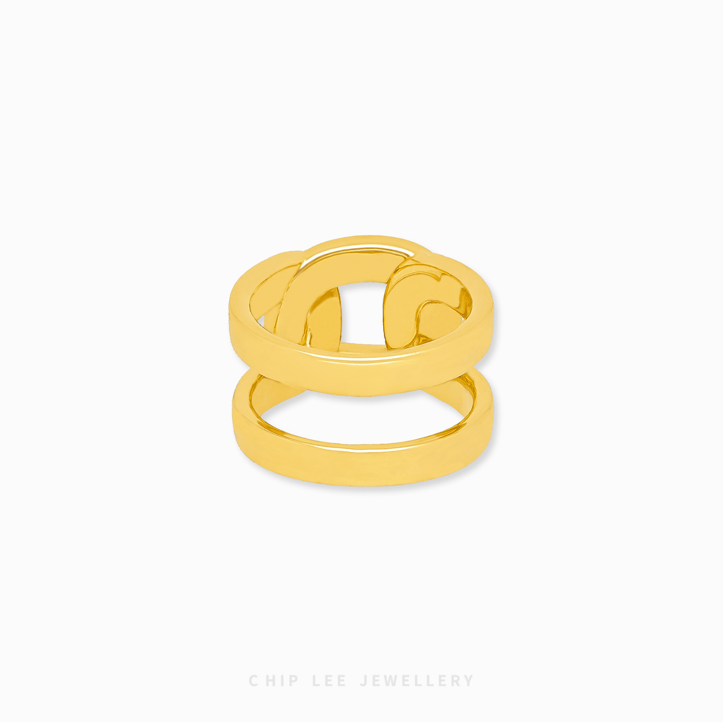 Bold Cuban Ring by Chip Lee Jewellery, 999 gold, featuring a distinctive Cuban link design, adding bold elegance to any outfit.