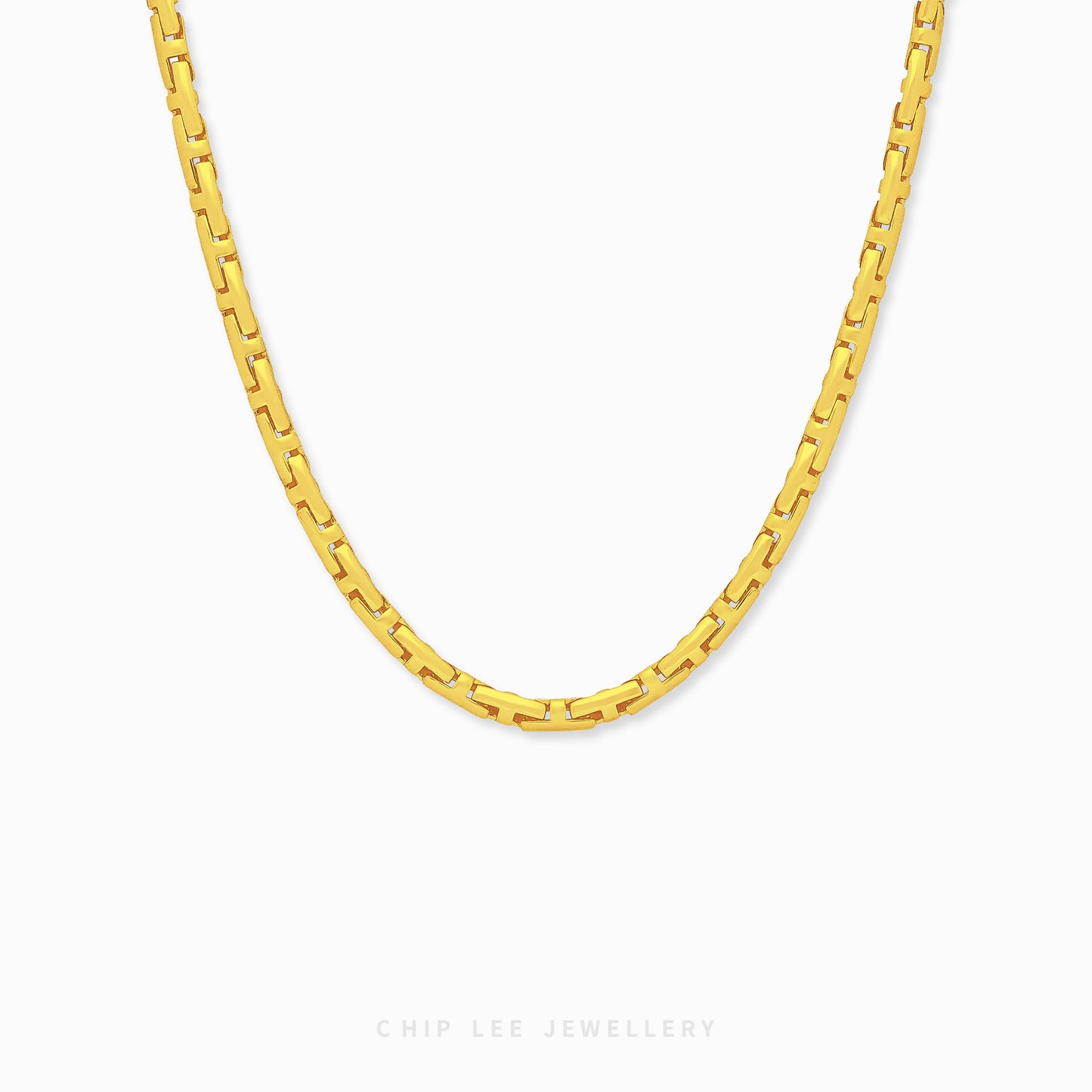 Chip Lee Boston Chain Necklace. Certified heavy 916 Gold (22K) classic chain. The substantial design offers a bold statement jewellery piece from Chip Lee SG.