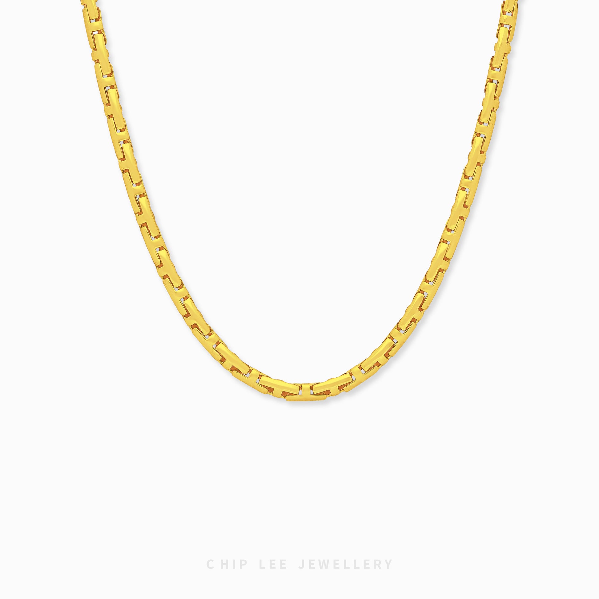Chip Lee Boston Chain Necklace. Certified heavy 916 Gold (22K) classic chain. The substantial design offers a bold statement jewellery piece from Chip Lee SG.