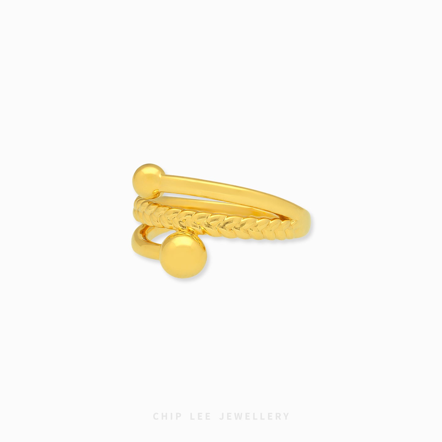 Pure 24k gold ring with spherical ends minimalist style