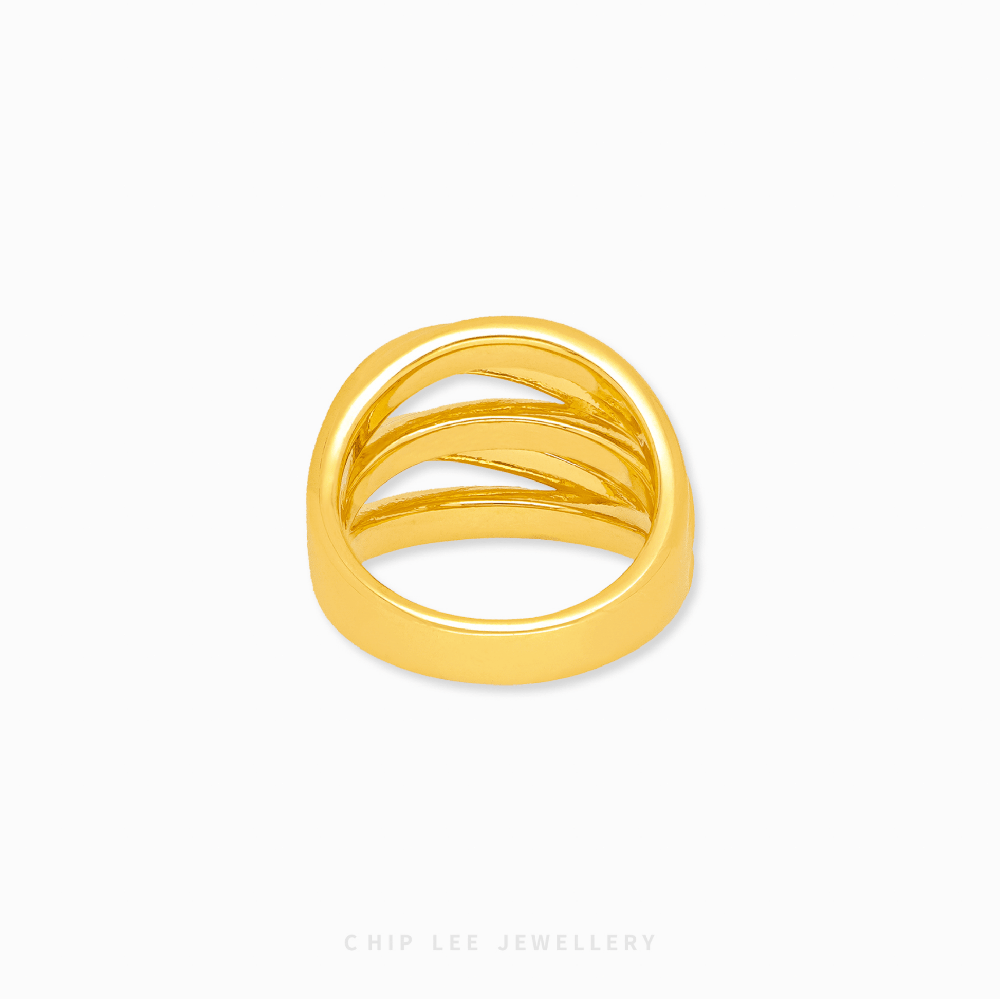 Chunky Entwined Ring by Chip Lee Jewellery, 999 gold, bold intertwined design, sculptural statement piece.