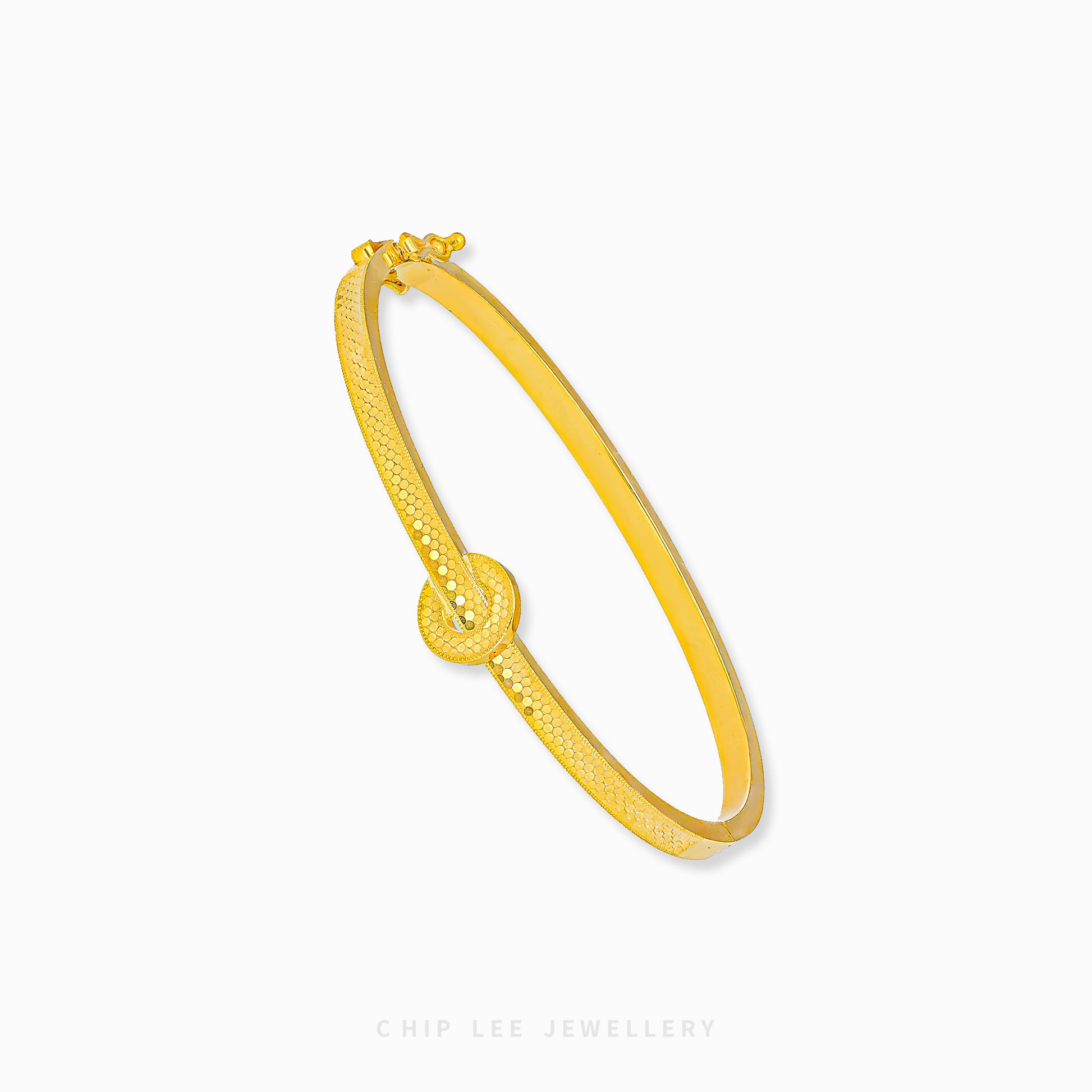 Circle Ring Bangle by Chip Lee Jewellery Singapore, 916/22K gold, minimalist circular design, modern fusion of ring and bangle, timeless elegance accessory.