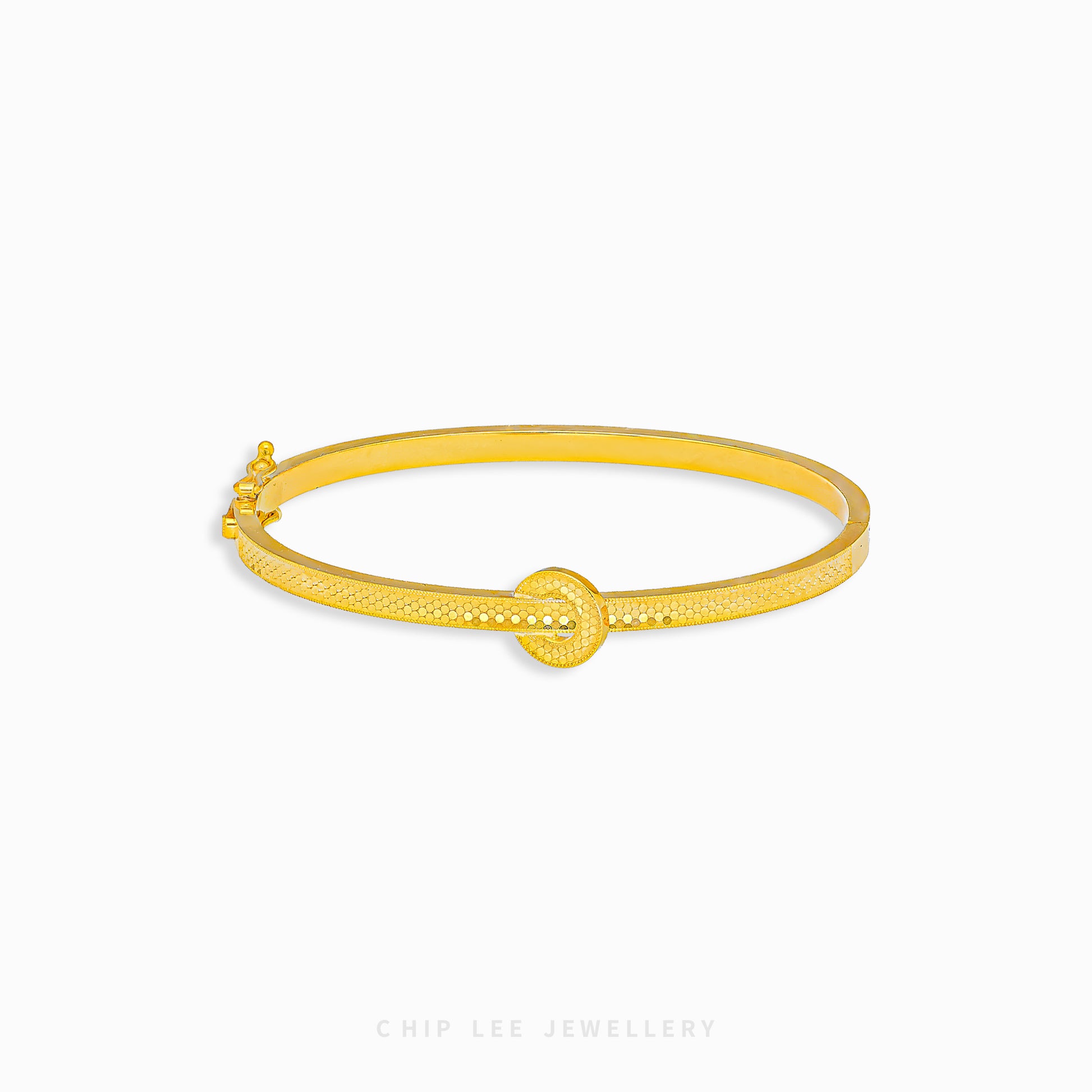 Circle Ring Bangle by Chip Lee Jewellery Singapore, 916/22K gold, minimalist circular design, modern fusion of ring and bangle, timeless elegance accessory.