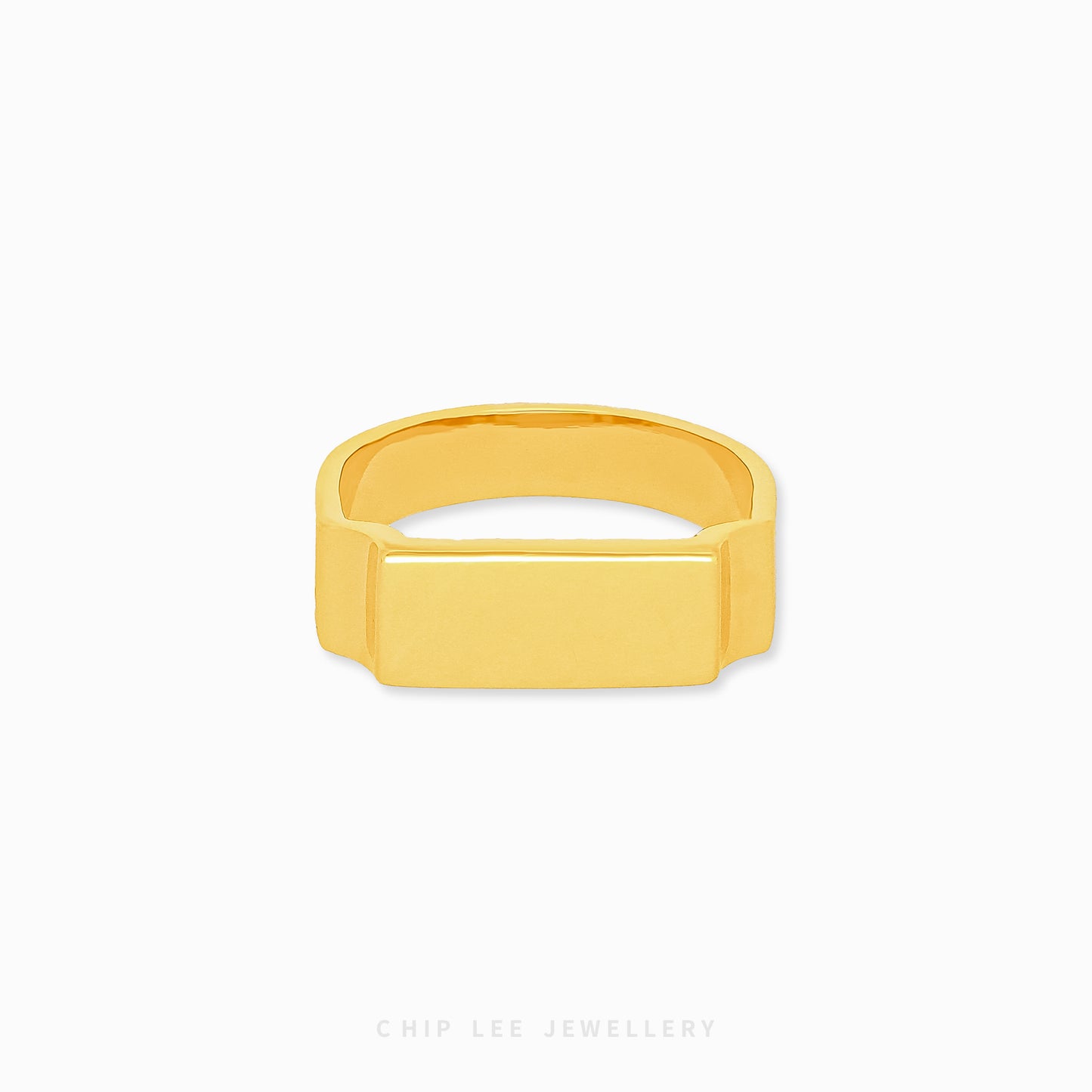 Classic Bar Ring with sleek minimalist bar-style band in 916 gold by Chip Lee Jewellery Singapore