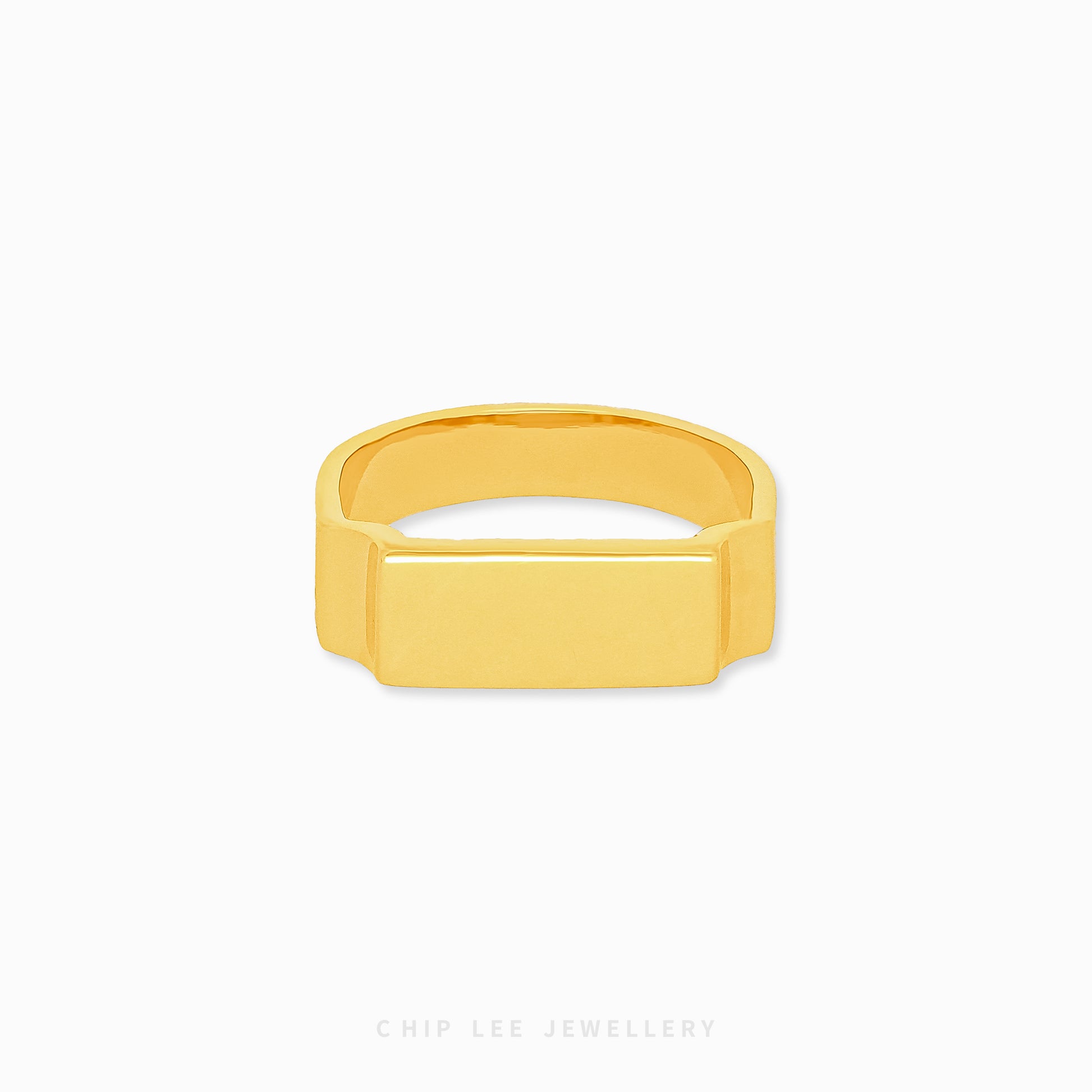 Classic Bar Ring with sleek minimalist bar-style band in 916 gold by Chip Lee Jewellery Singapore