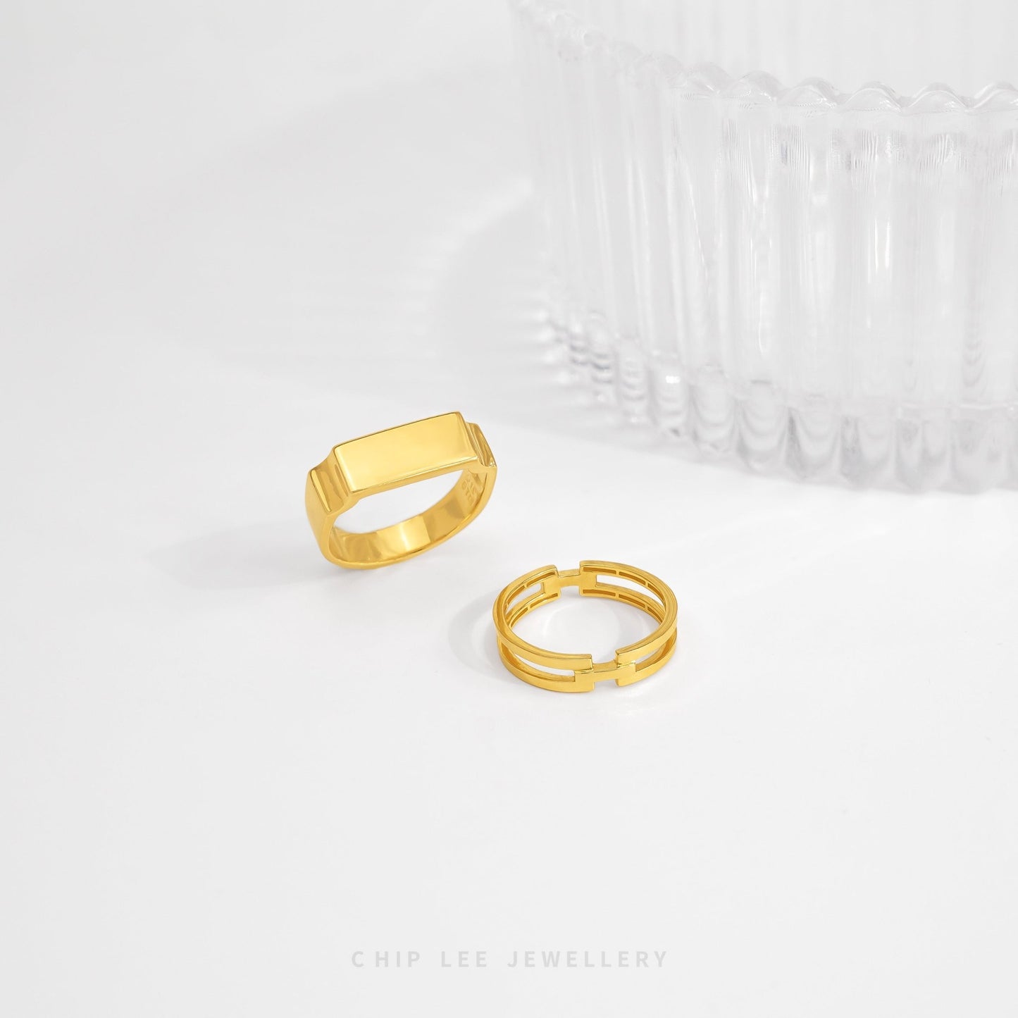Classic Bar Ring with sleek minimalist bar-style band in 916 gold by Chip Lee Jewellery Singapore