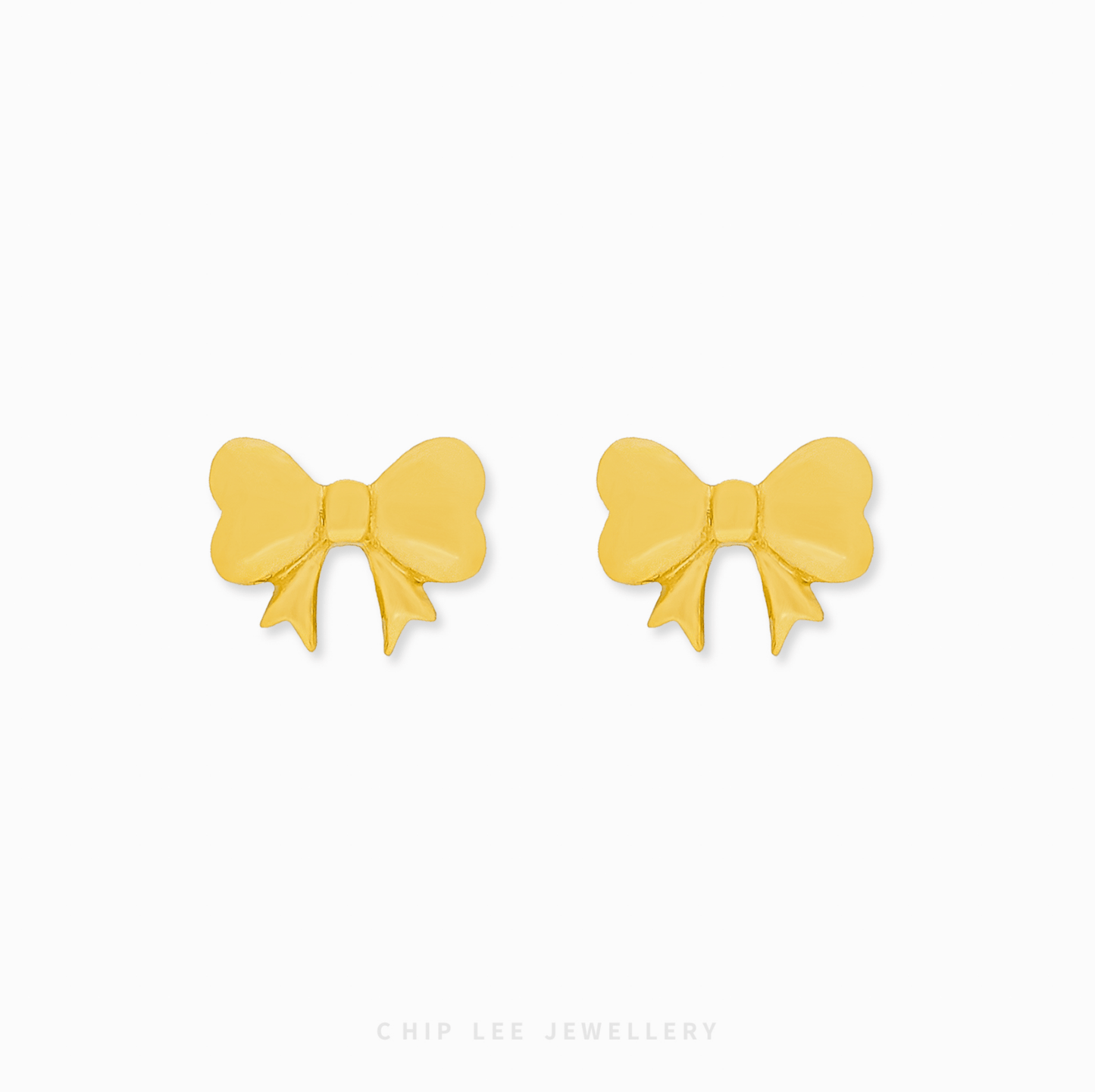 Classic Bow Stud Earrings in 999 pure gold