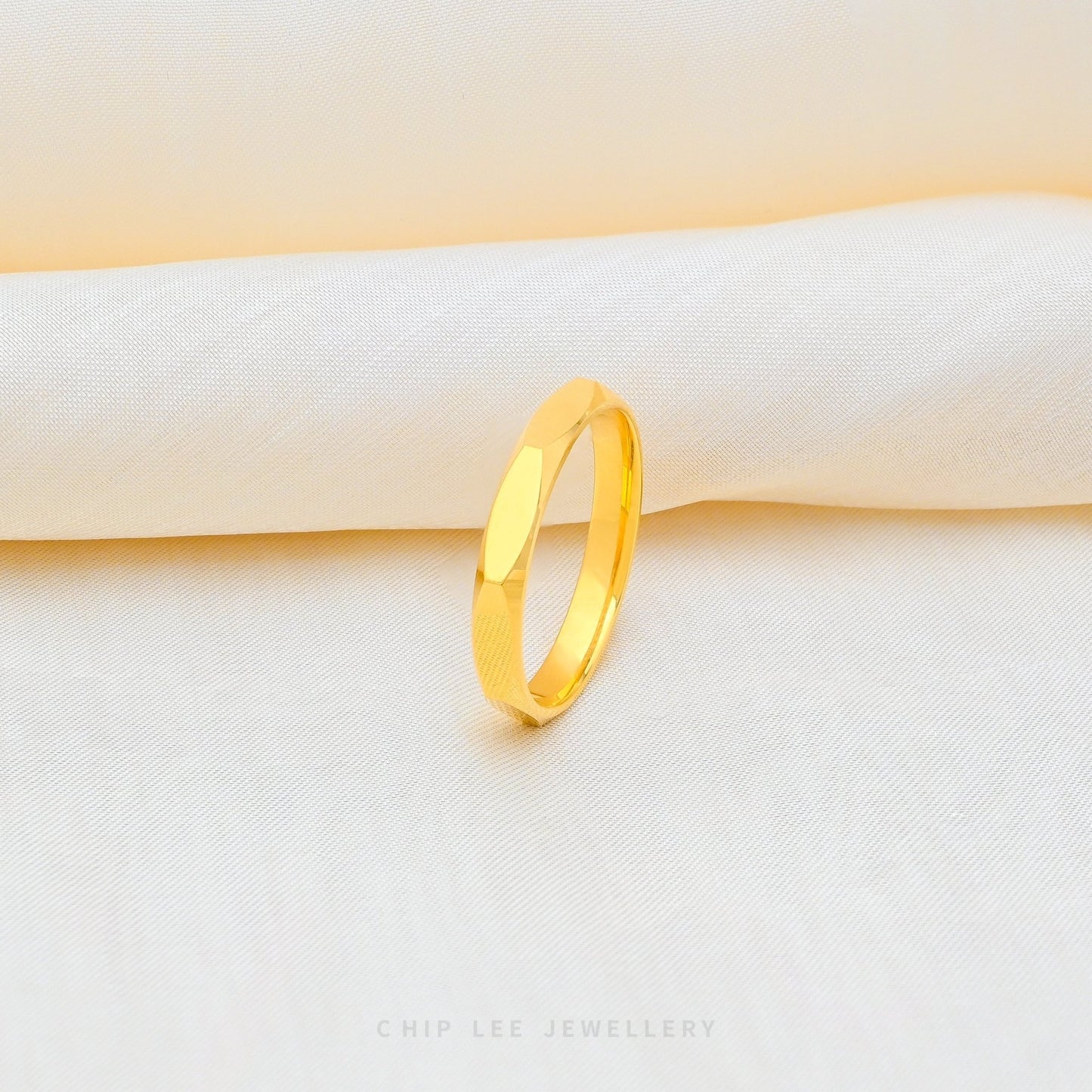 Classic Nut Ring by Chip Lee Jewellery, 916 gold with faceted nut-inspired design, bold sophistication, perfect as statement jewellery piece