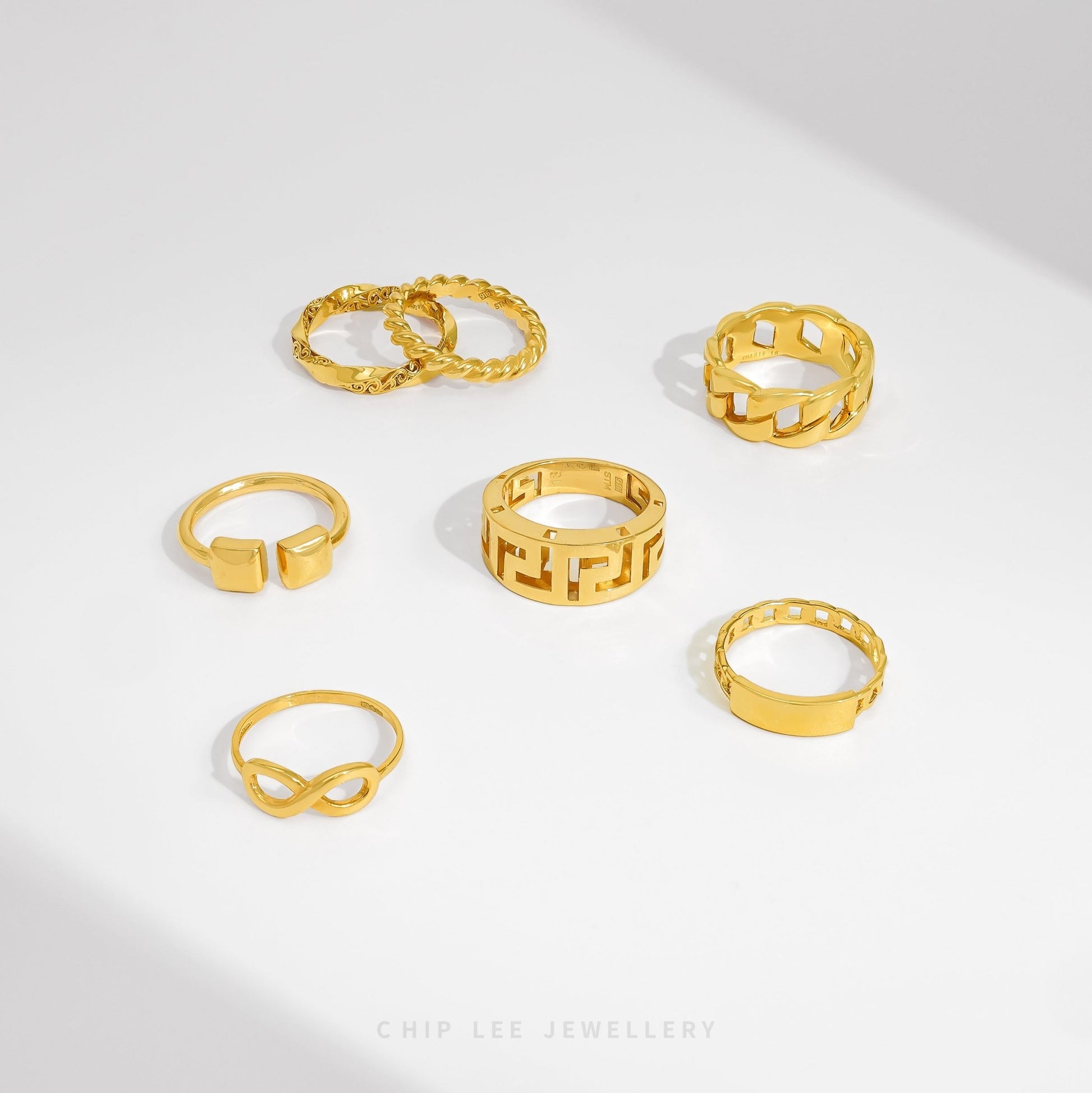 Classic Twist Ring by Chip Lee Jewellery, 916 gold, featuring an elegant intertwining design, adding timeless appeal to any ensemble.