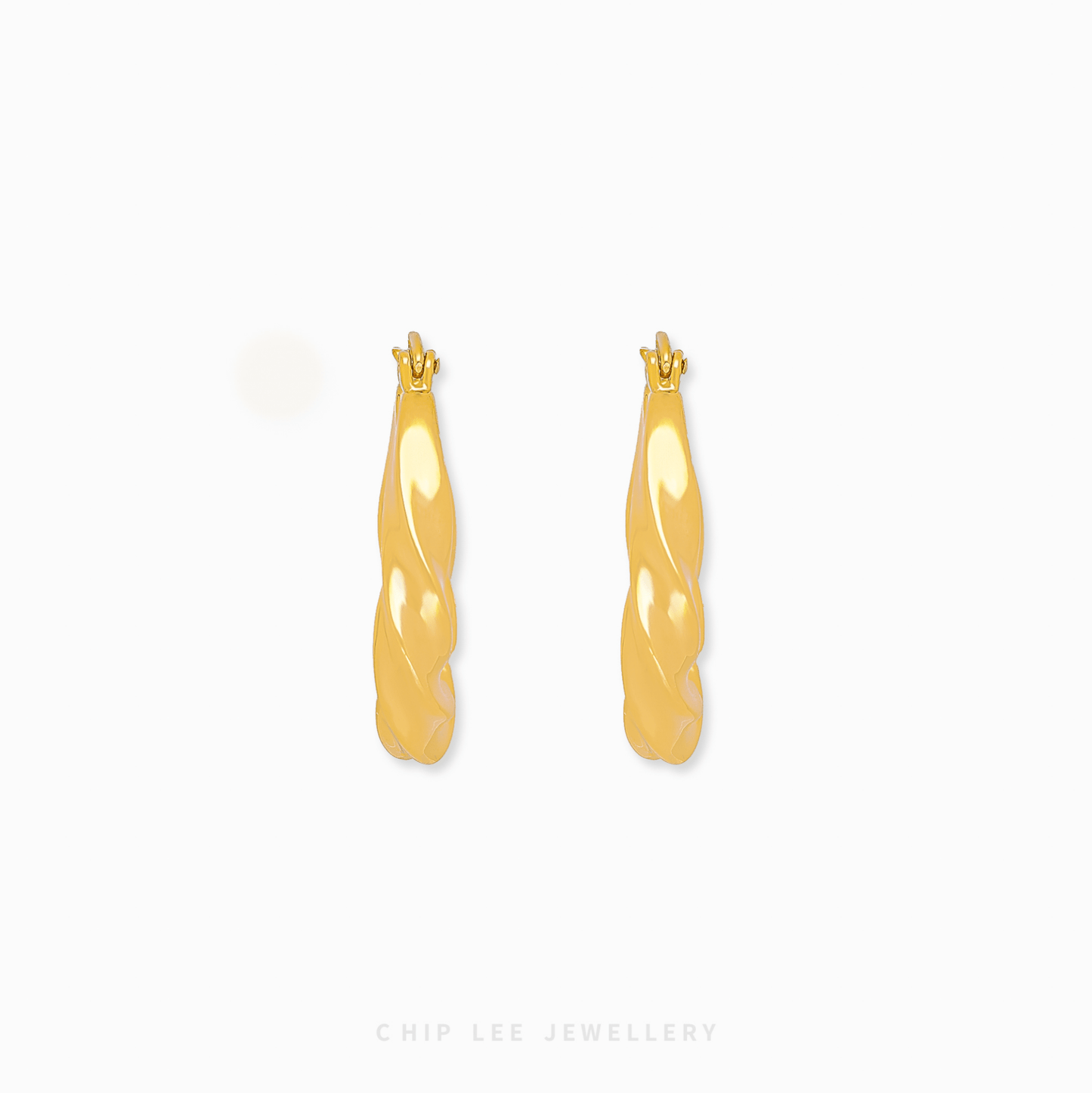Classic Twist Hoop Earrings in 999 pure gold