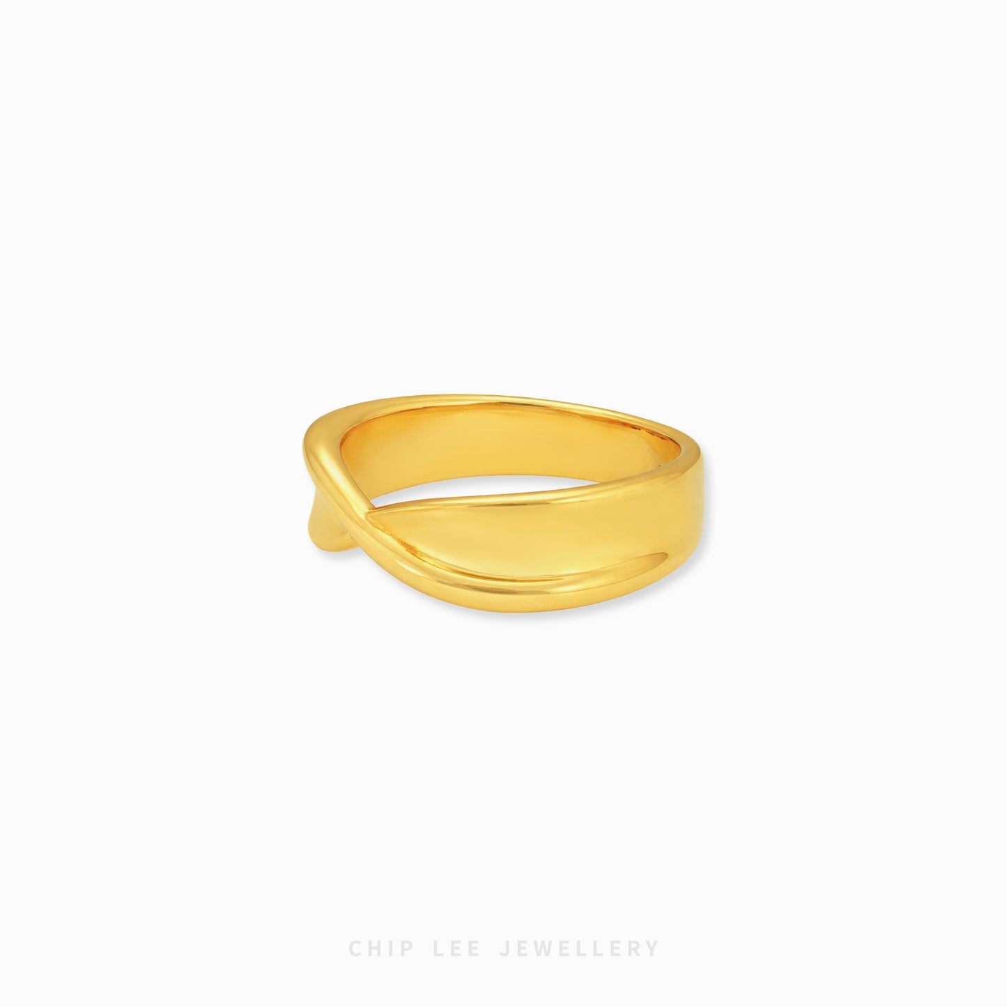 916 gold crossover ring modern minimalist style