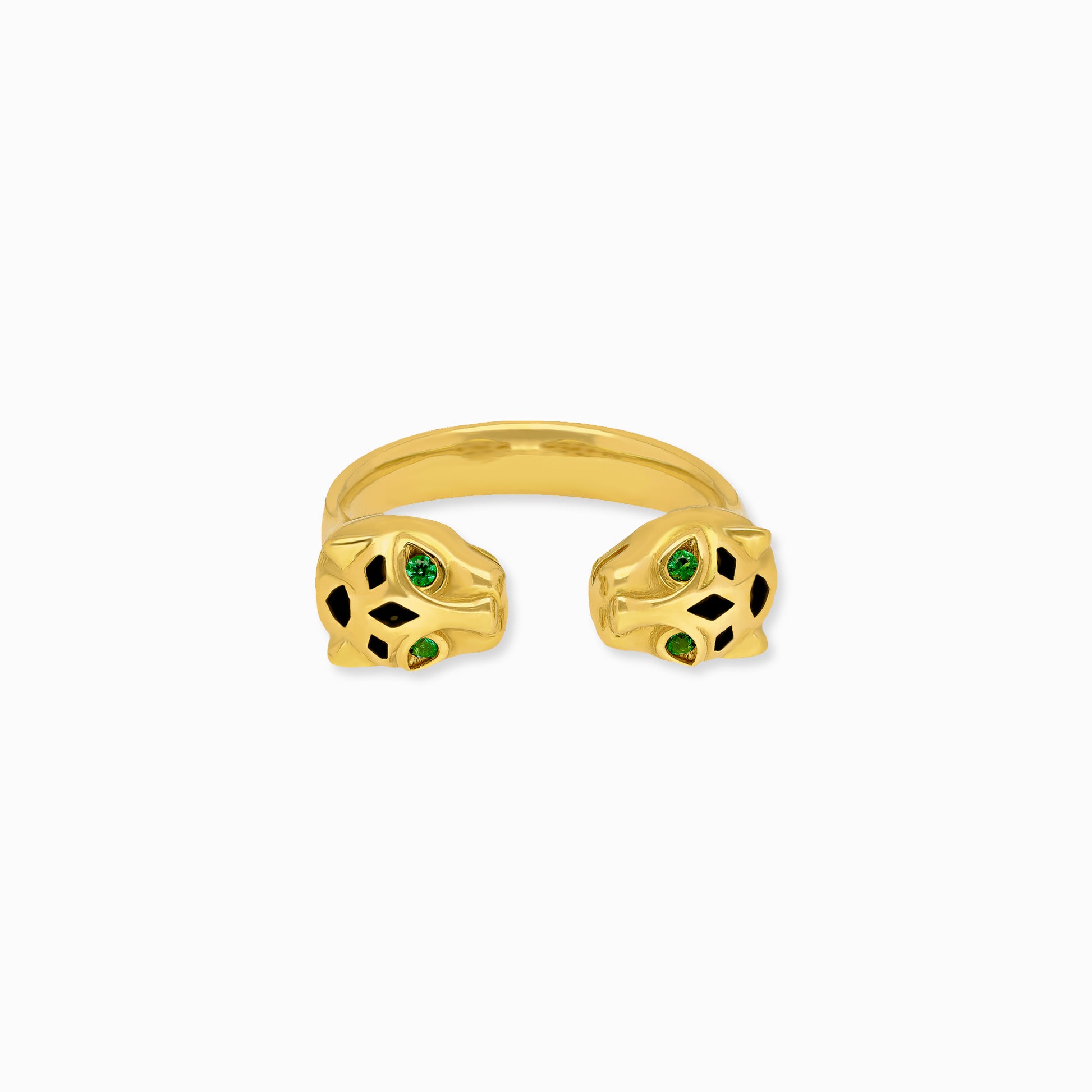 Duo Leopard Head Ring in 916 gold, hallmarked Singapore for certified purity and authenticity.