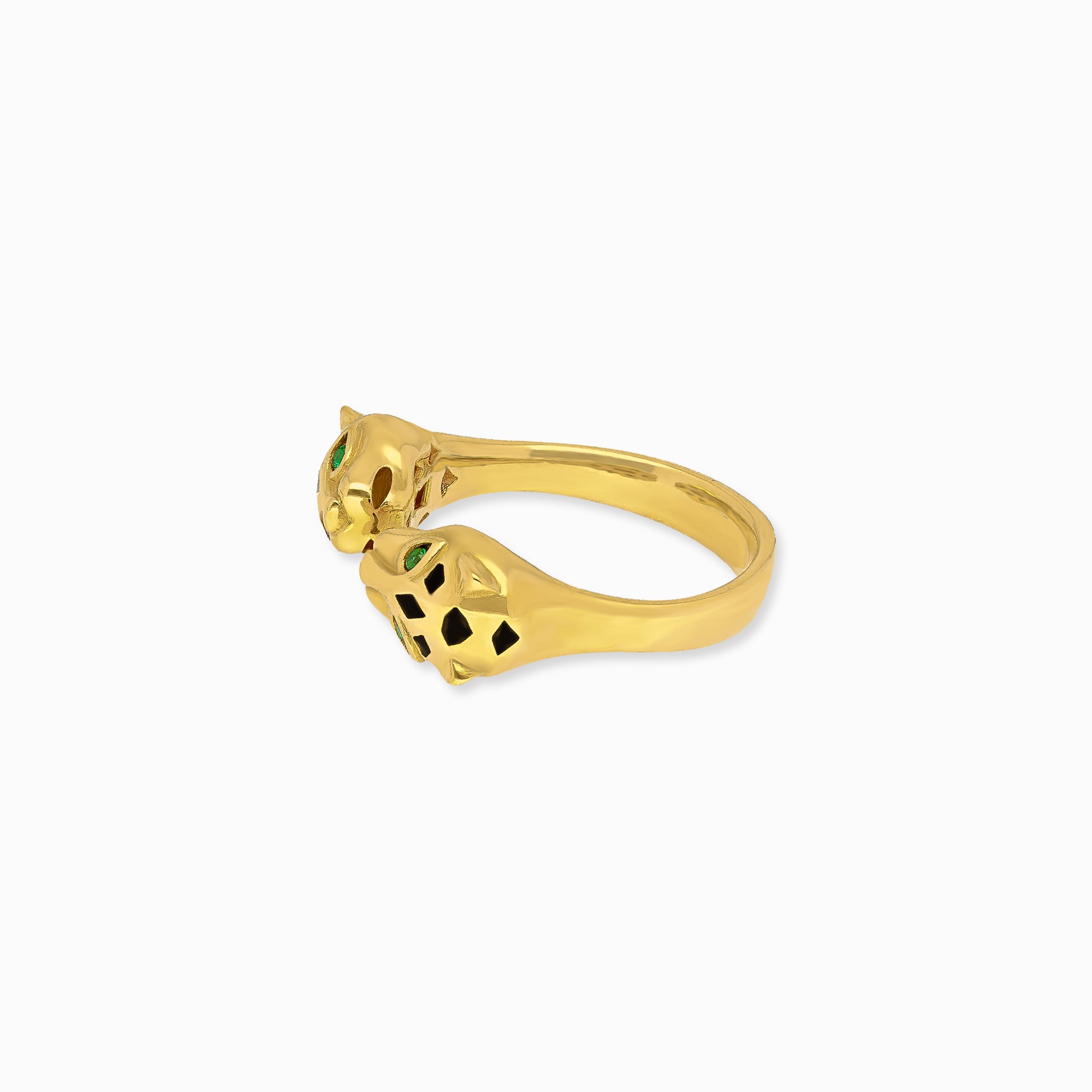 Duo Leopard Head Ring in 916 gold, hallmarked Singapore for certified purity and authenticity.