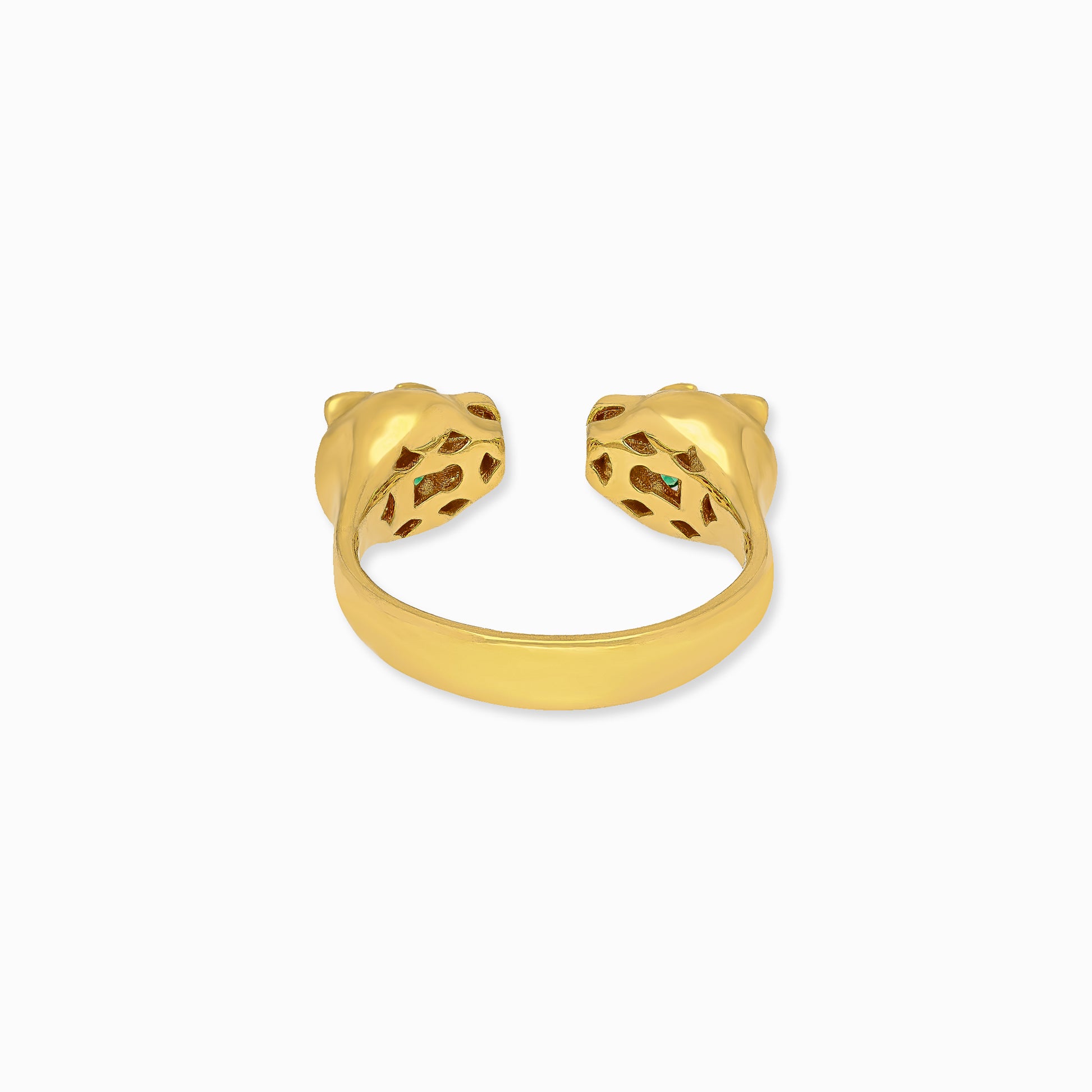 Duo Leopard Head Ring in 916 gold, hallmarked Singapore for certified purity and authenticity.