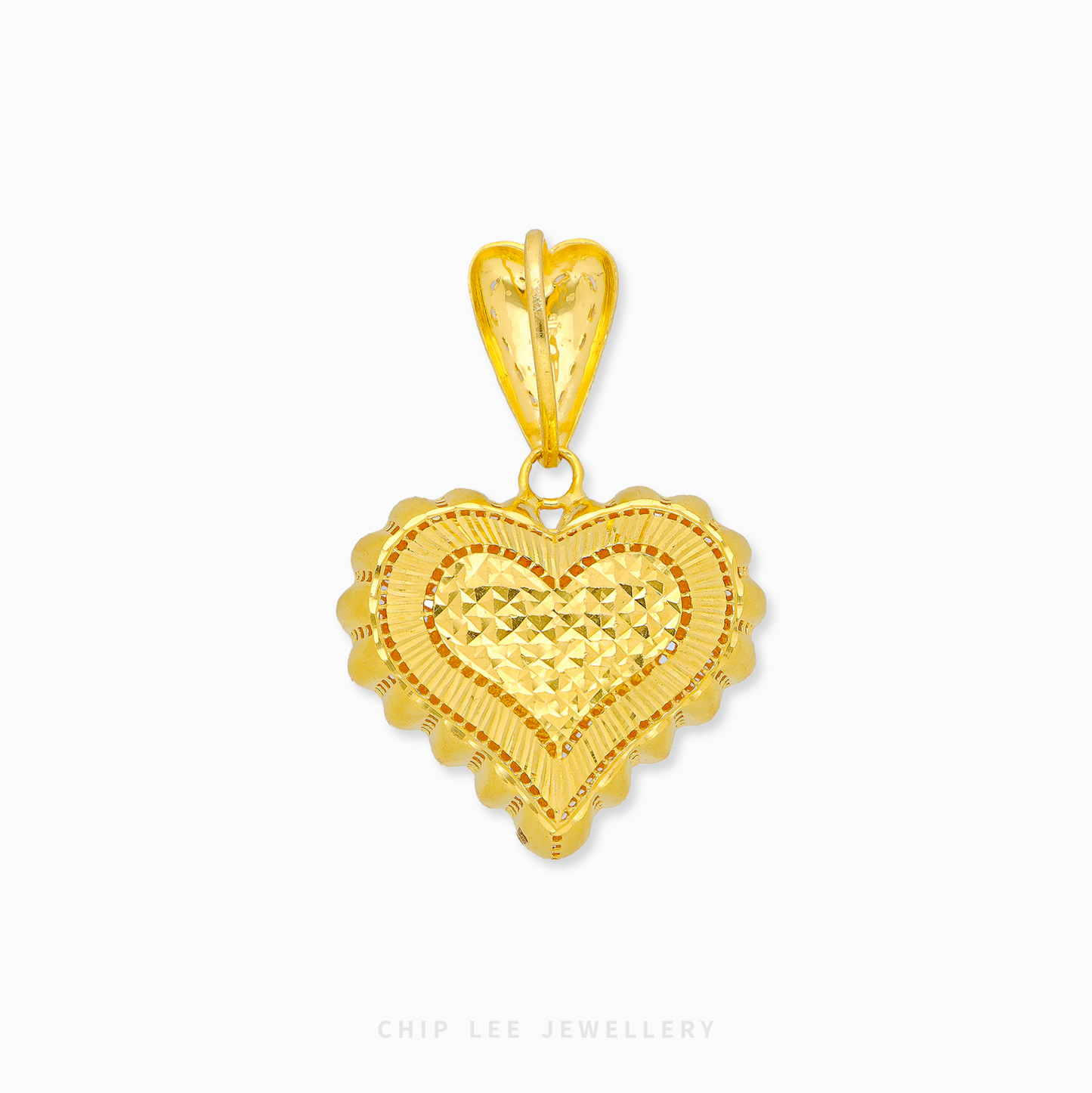 Duo Tone Chunky Heart Pendant with bold design, modern women’s jewelry, symbolic love and strength for everyday or special occasions