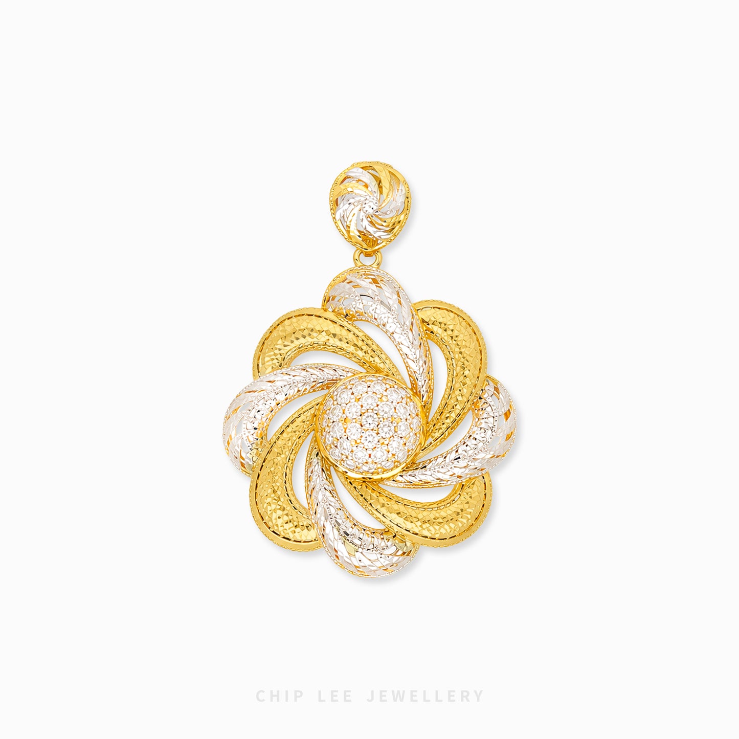 Duo Tone Statement Floral Pendant