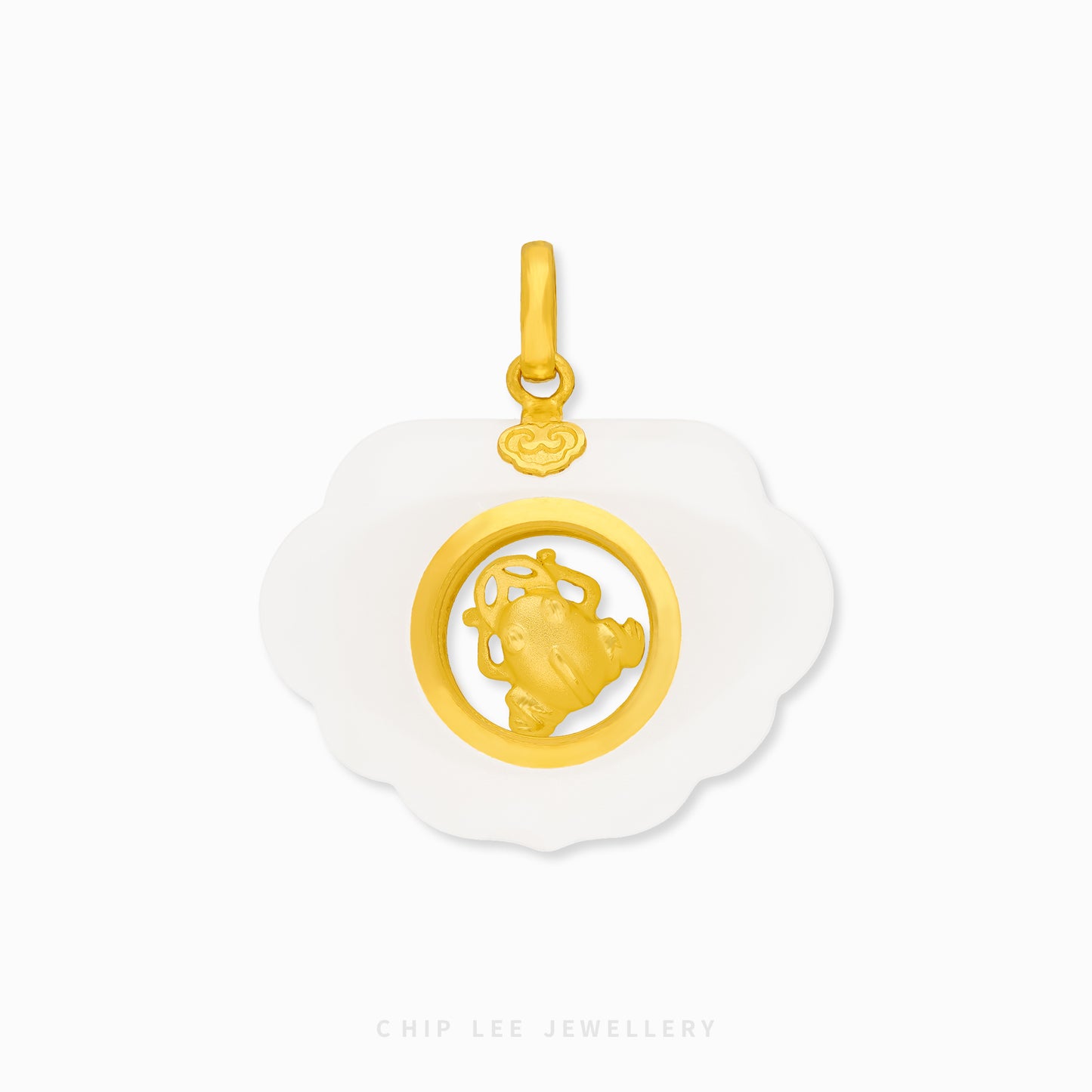 999 Pure Gold Cloud Spinning Money Frog He Tian Jade Pendant