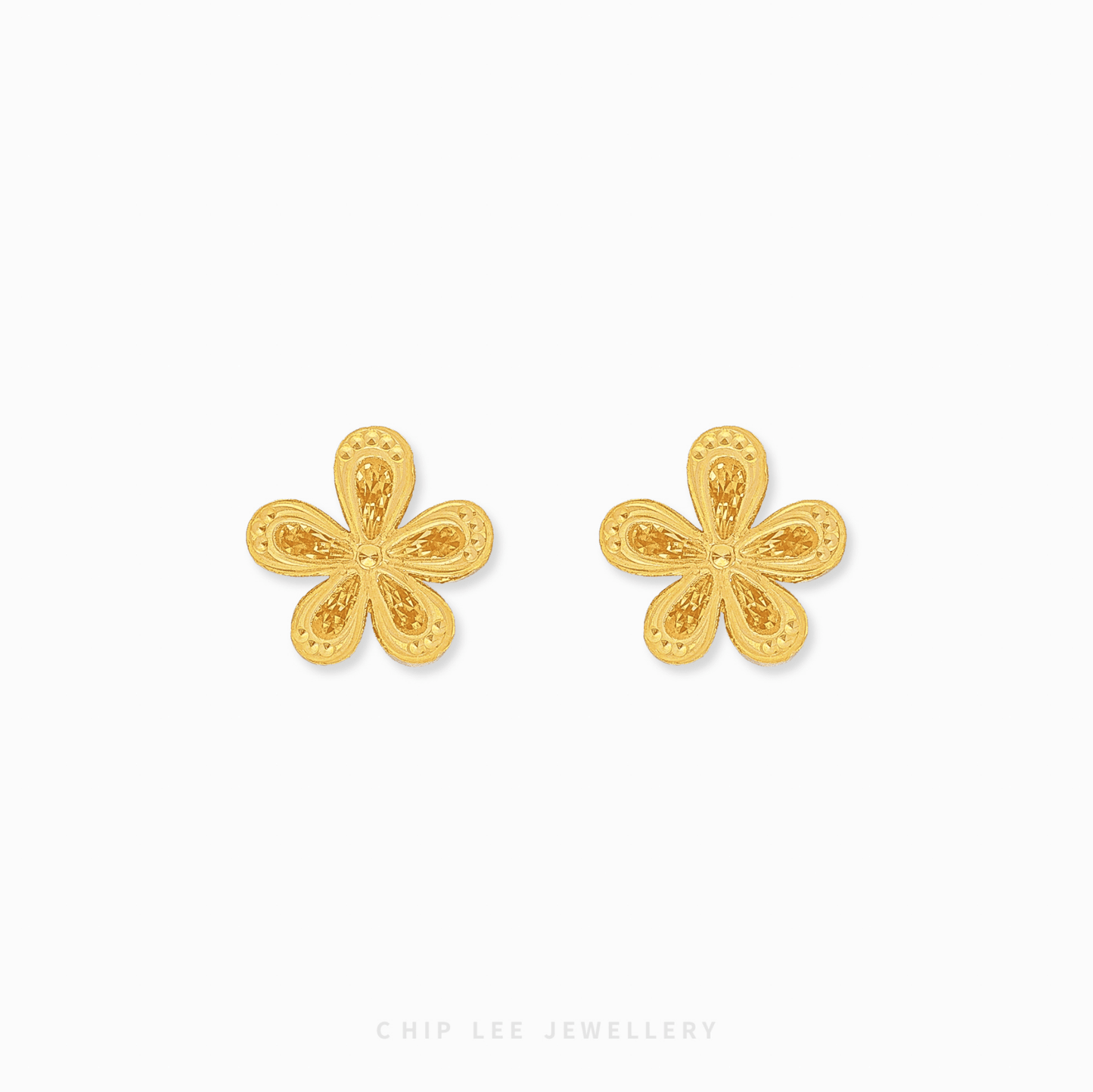 Flora Stud Earrings in 999 pure gold