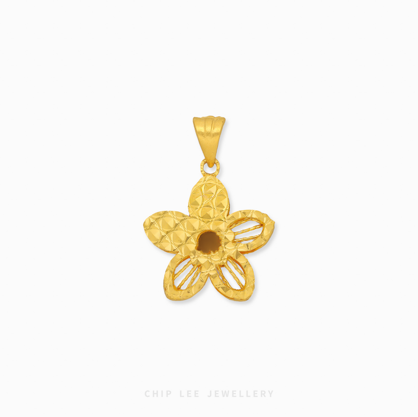 Floral pendant in 999 gold with delicate flower design