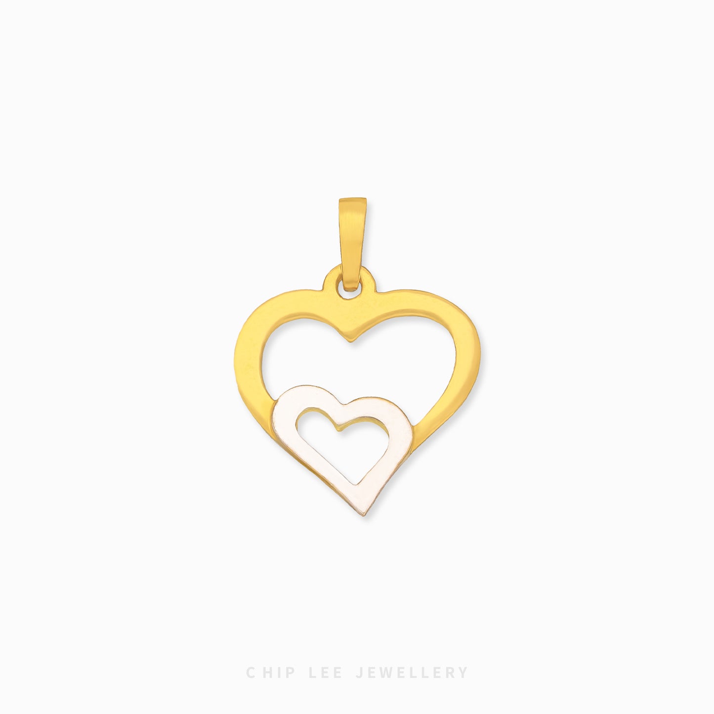 Mixed Double Hollow Heart Pendant