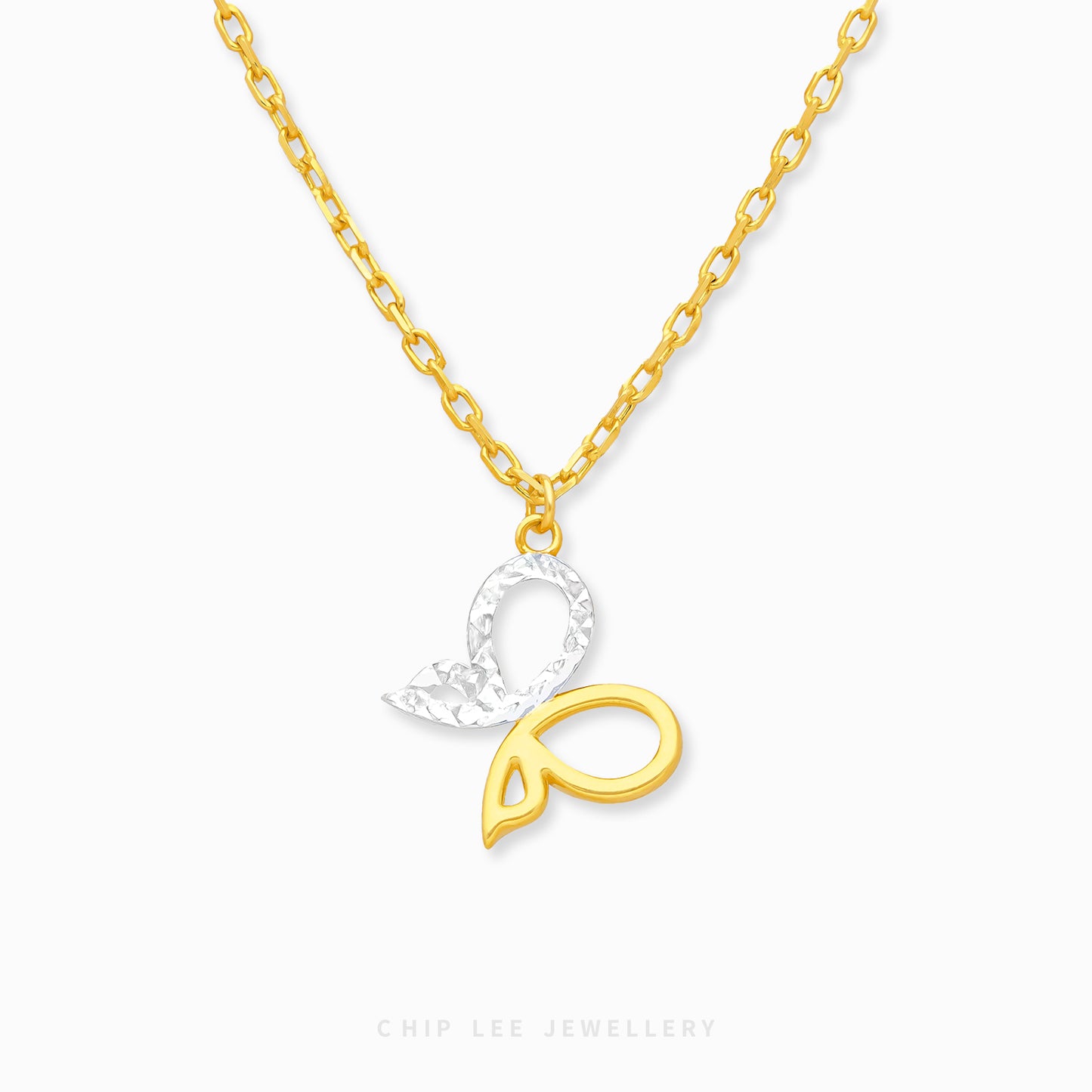 Duo Tone Butterfly Necklace