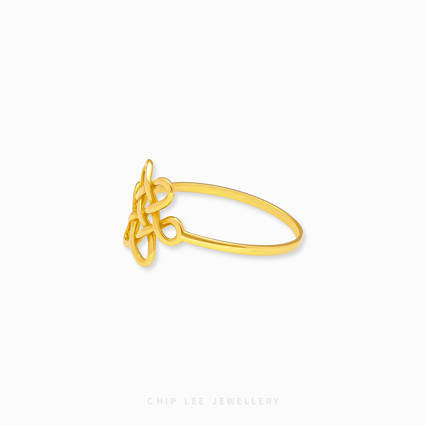 22K gold Infinity Knot Ring (盤長結) by Chip Lee Jewellery symbolising unity, continuity and prosperity through elegant and refined craftsmanship