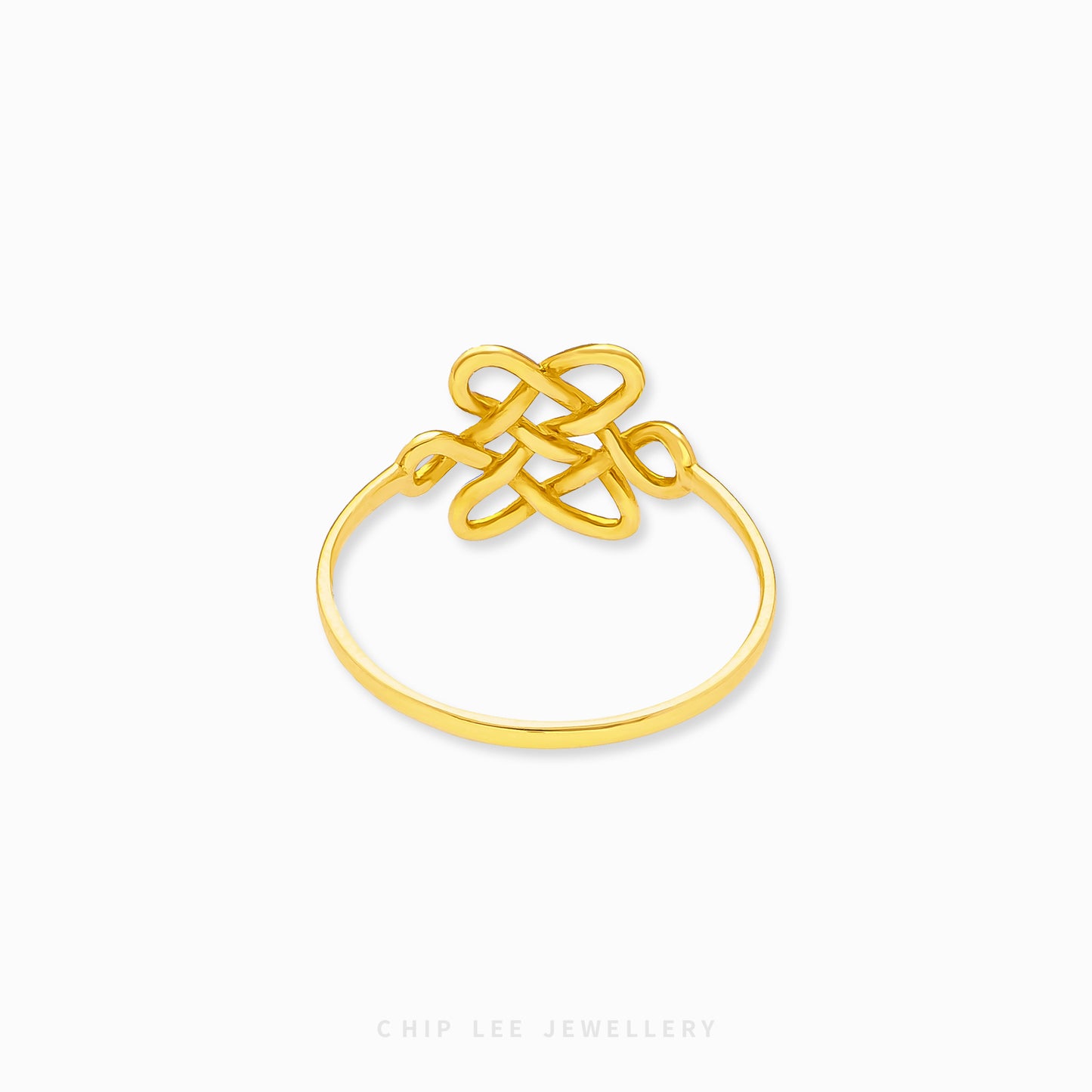 22K gold Infinity Knot Ring (盤長結) by Chip Lee Jewellery symbolising unity, continuity and prosperity through elegant and refined craftsmanship