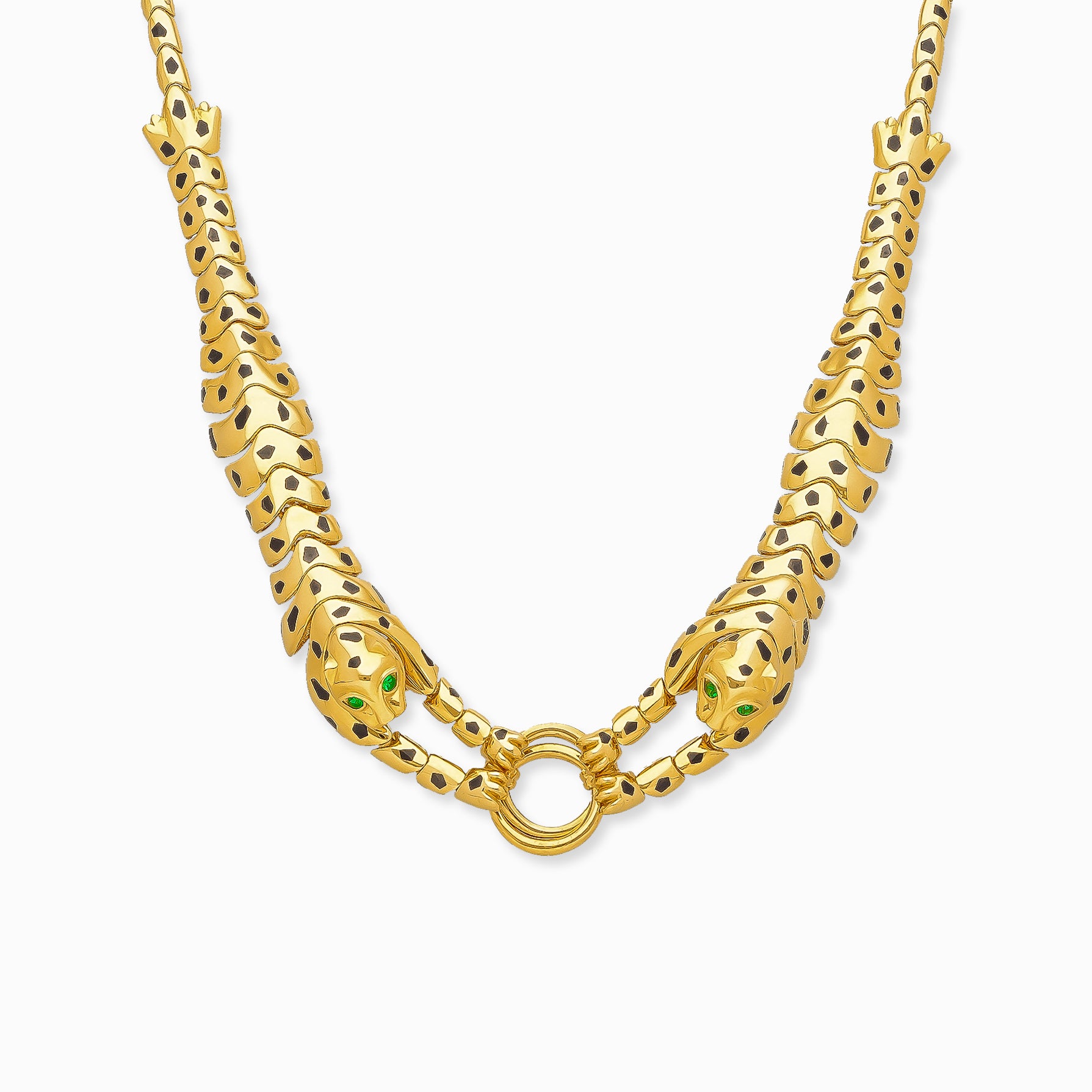 916 gold Leopard Necklace with a detailed pendant, hallmarked in Singapore for certified purity and authenticity.