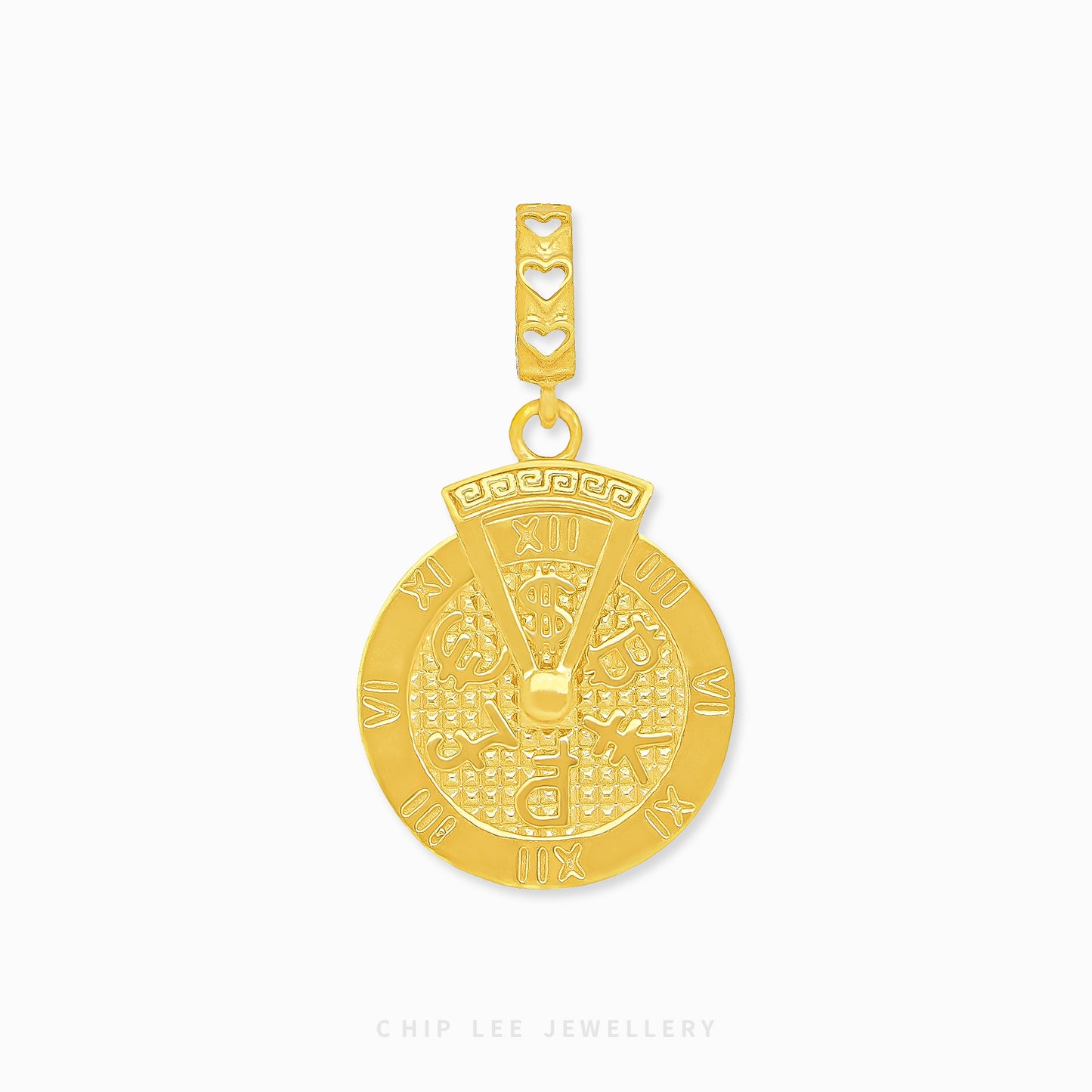Rotating Roman Numeral Currency Charm