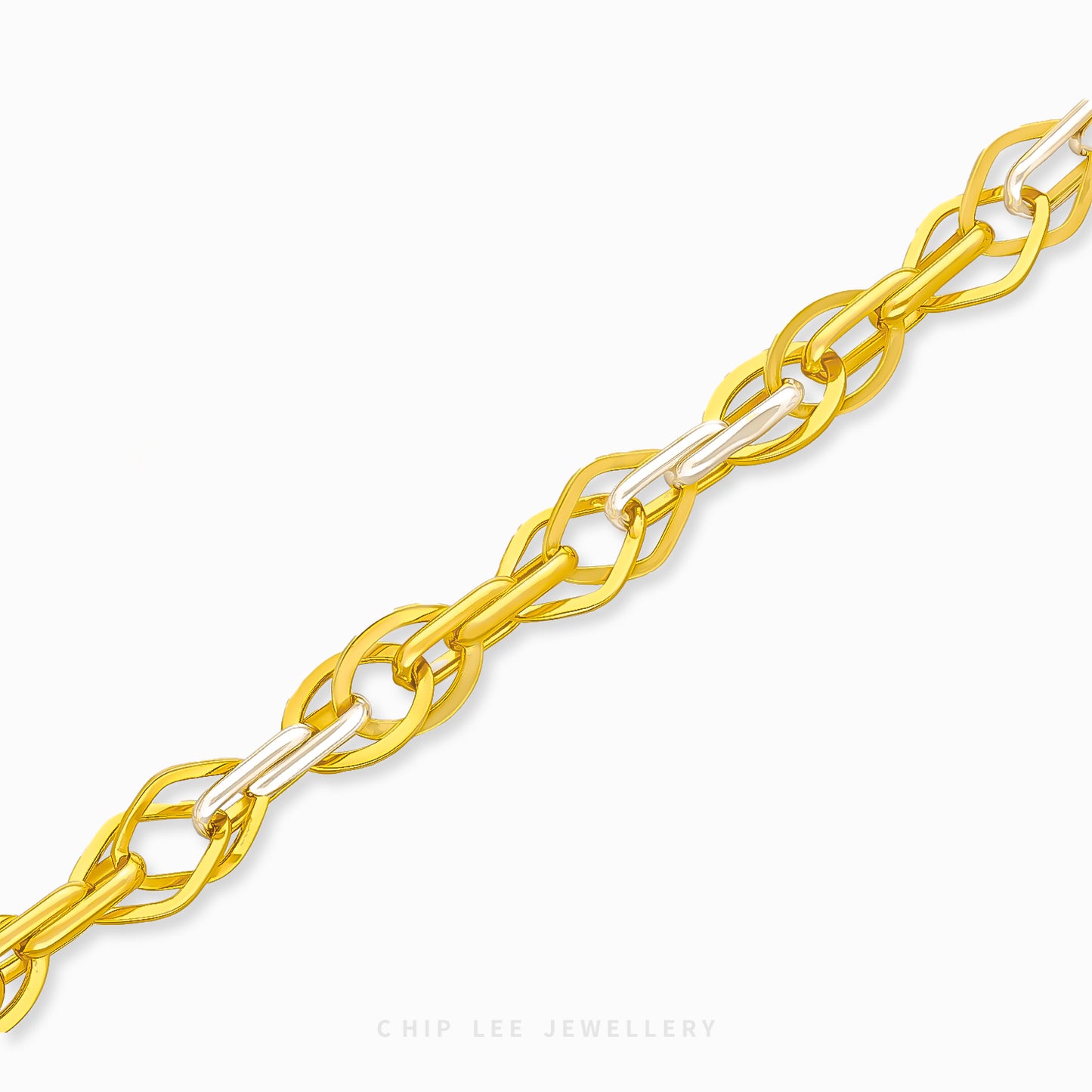 Duo Tone Fancy Link Chain Bracelet - Chip Lee Jewellery