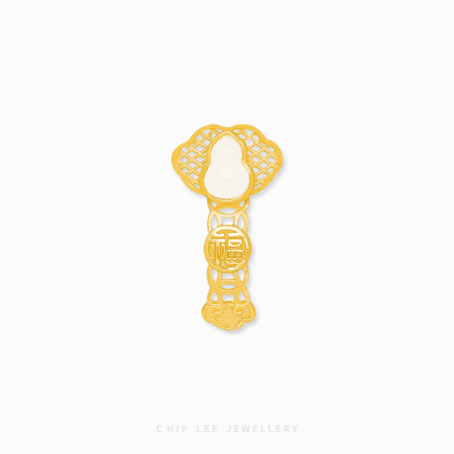 999 Pure Gold Prosperity Hu Lu ( 葫芦) Gourd He Tian Jade Pendant