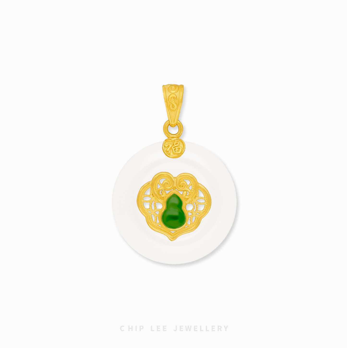 999 Pure Gold Hu Lu (葫芦) He Tian Jade Pendant
