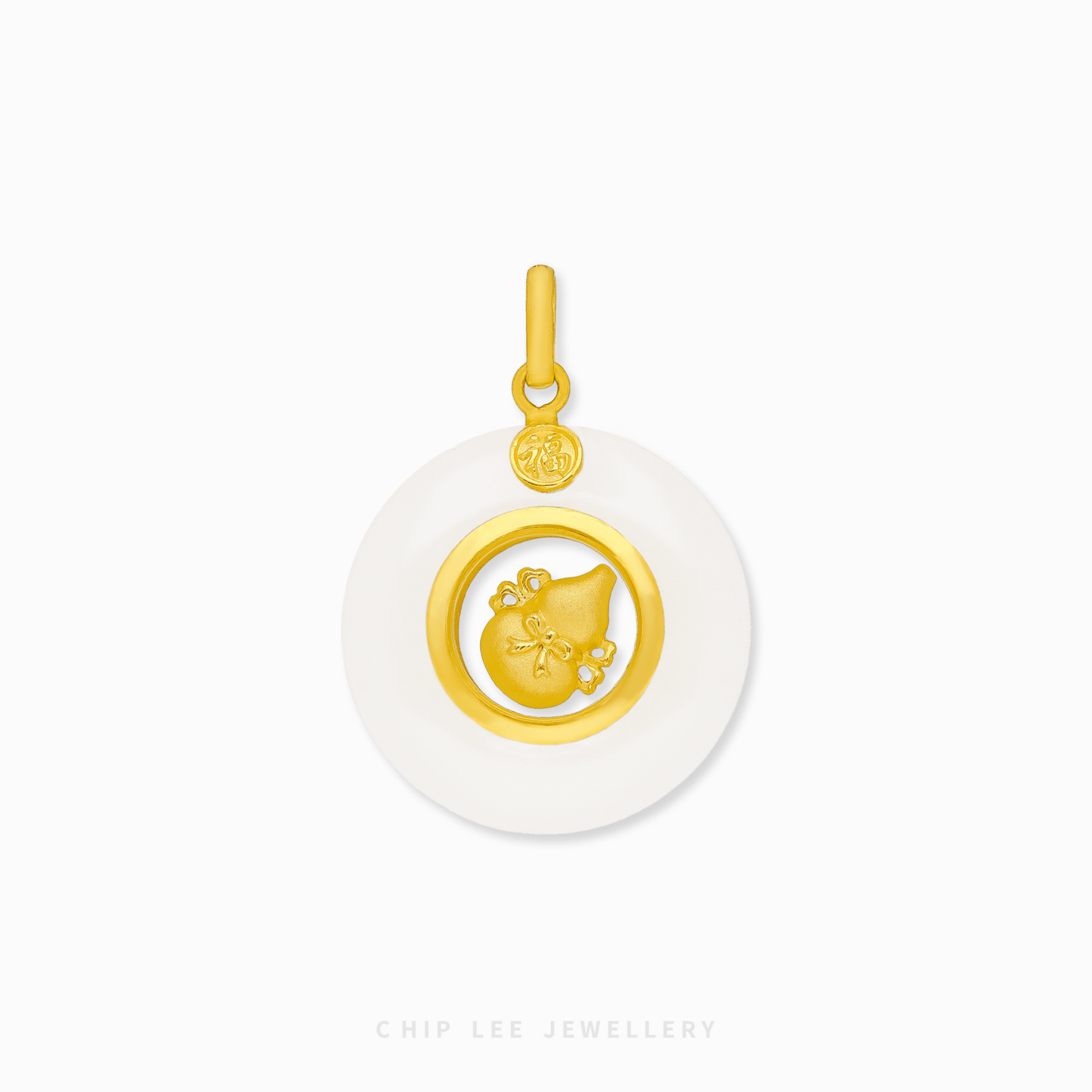 999 Pure Gold Hu Lu (葫芦) Gourd He Tian Jade Pendant