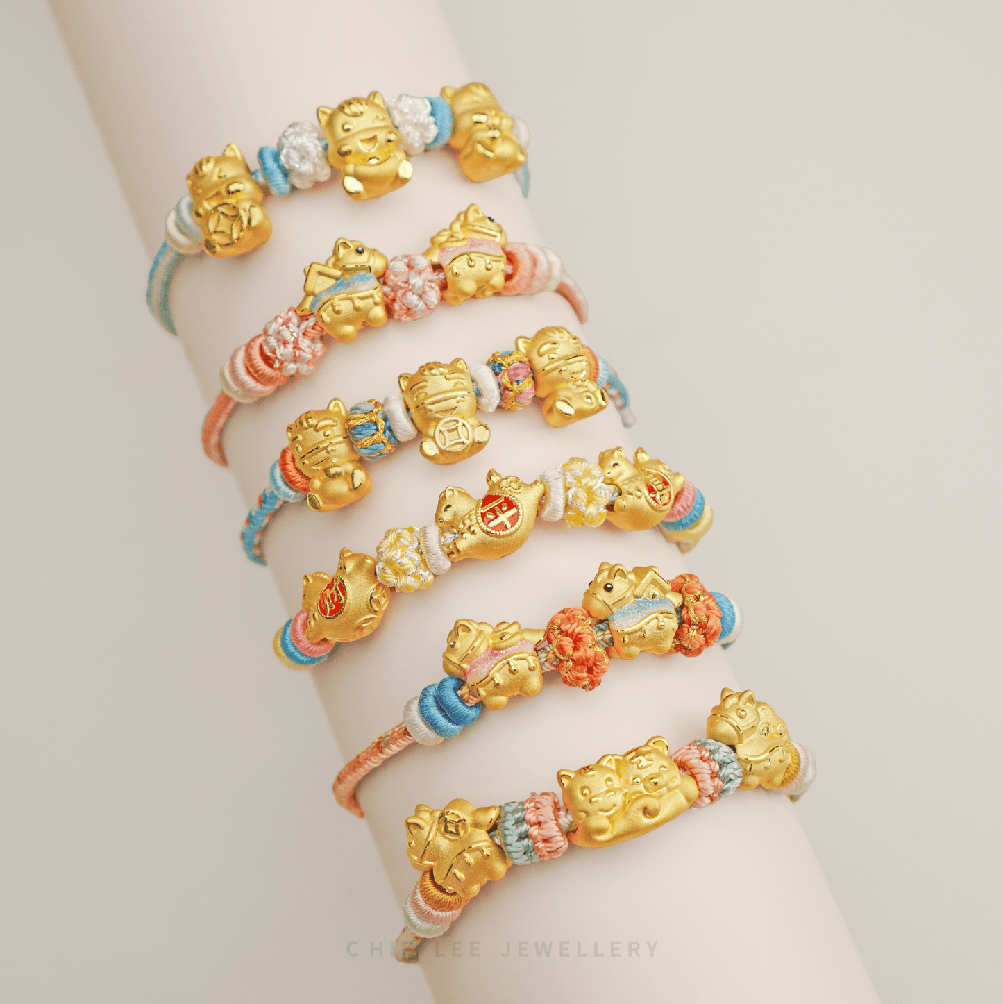 999 Auspicious Golden Gallop Horse Charms Adjustable Kids Bracelet