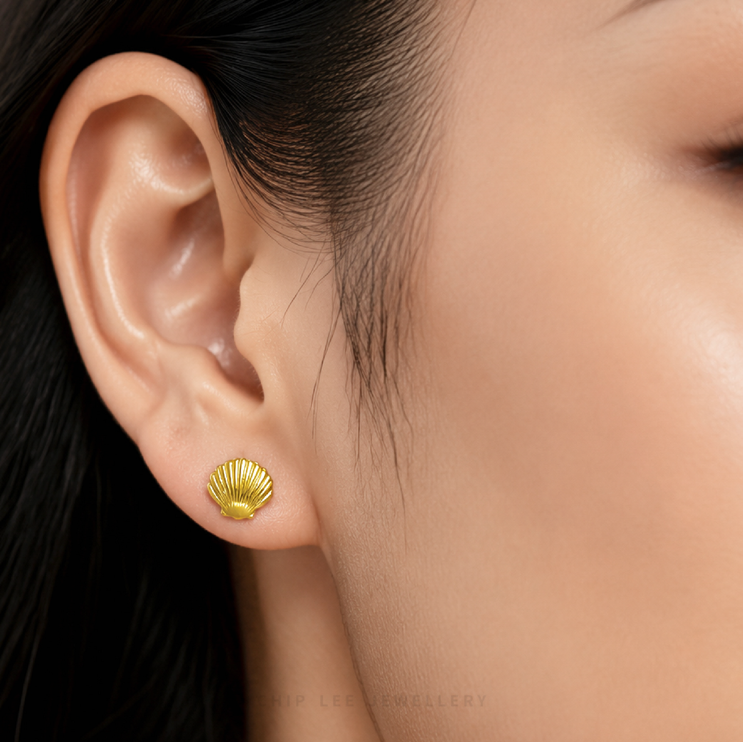 999 Pure Gold Seashell Earrings