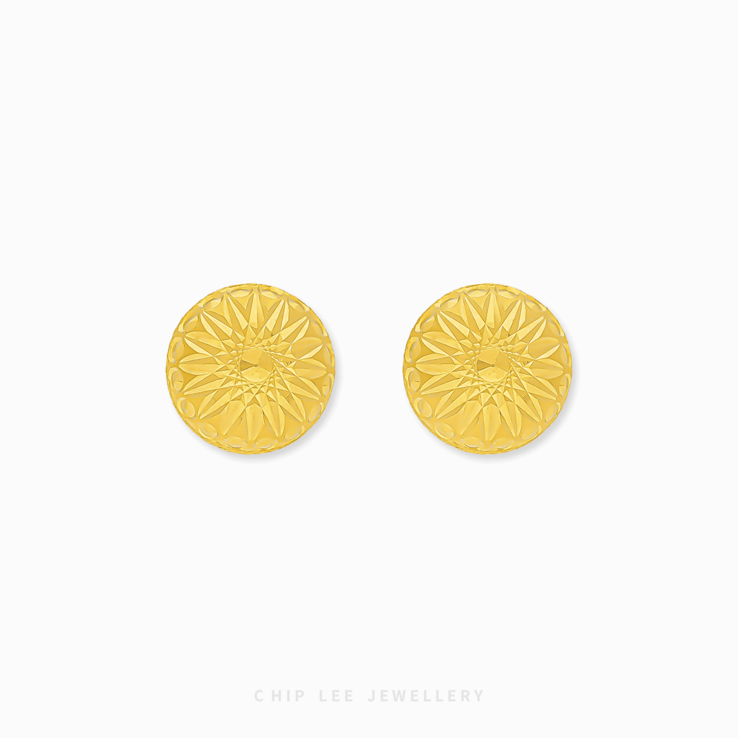 Chip Lee Jewellery Starburst Stud Earrings in 916 gold. Celestial-inspired luxury studs for women. Perfect everyday accessory.