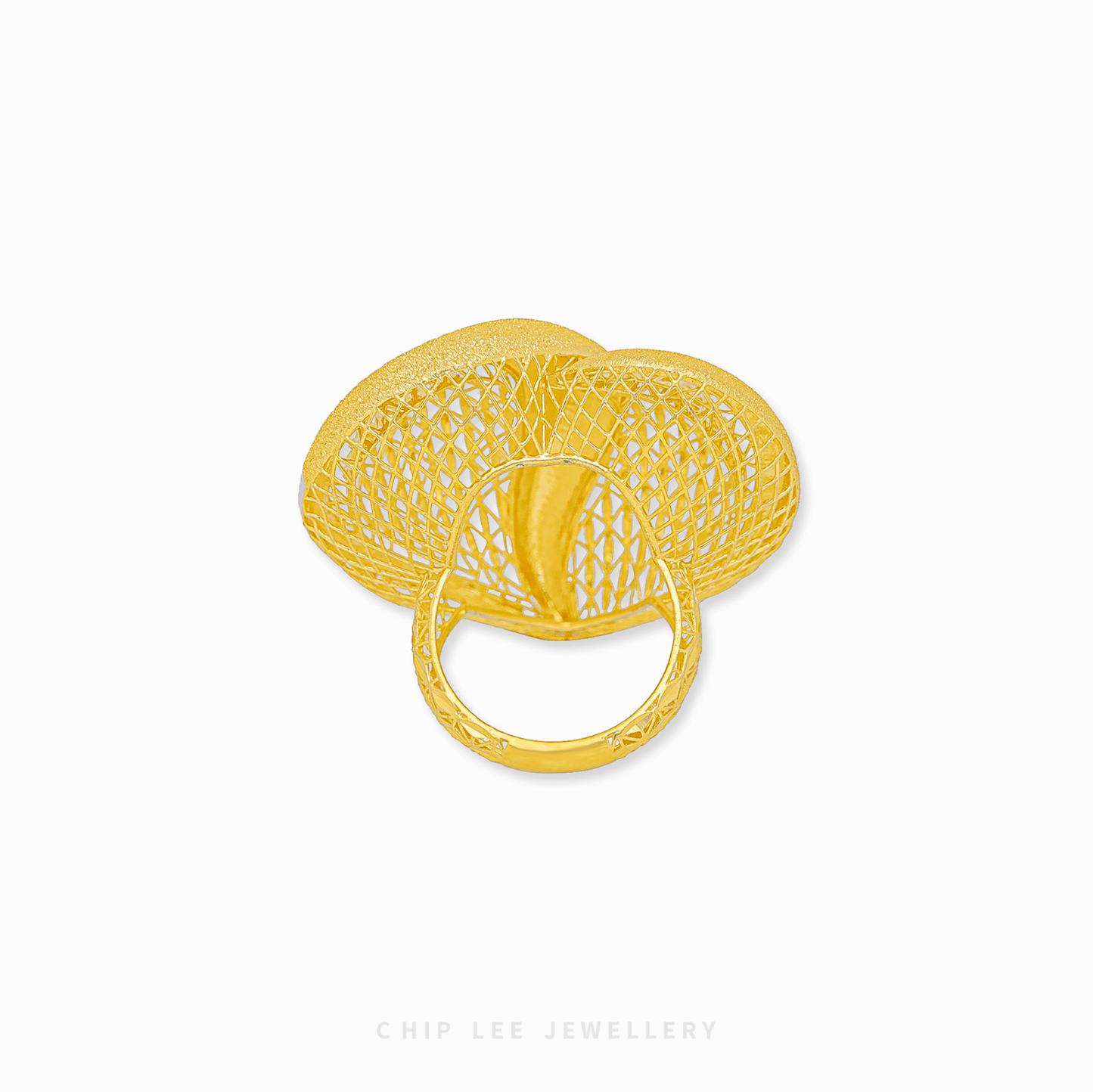 Bold duo-tone gold Statement Heart Ring with a chunky, weighty design, symbolizing unbreakable love and connection.