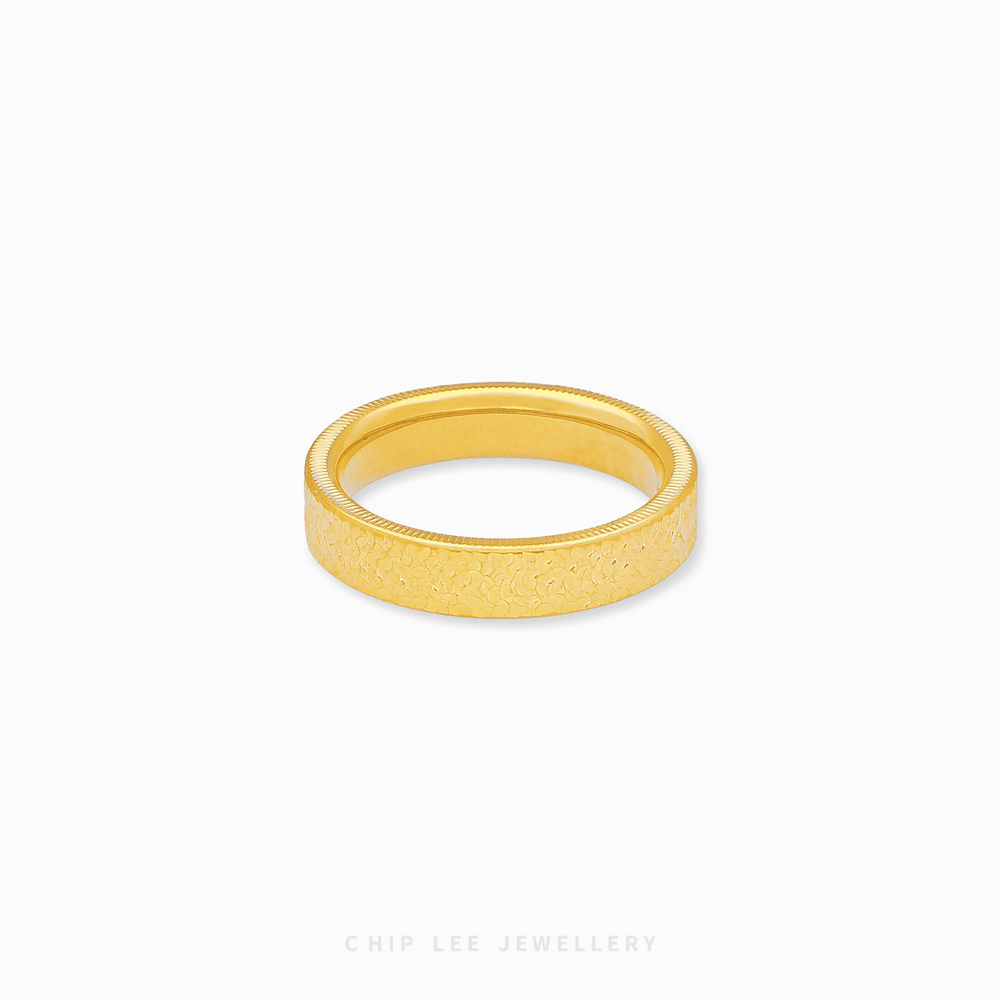 916 Gold Textured Ring by Chip Lee Jewellery, featuring a minimalist design with unique texture, adding subtle elegance to any outfit.