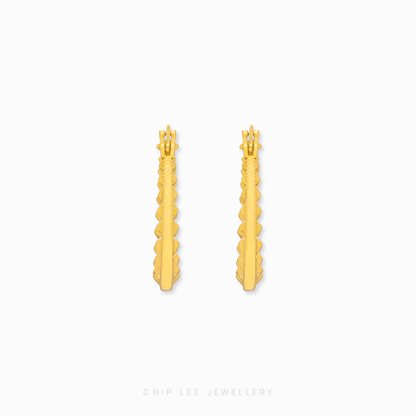 Textured Studded Hoop Earrings in 999 pure gold