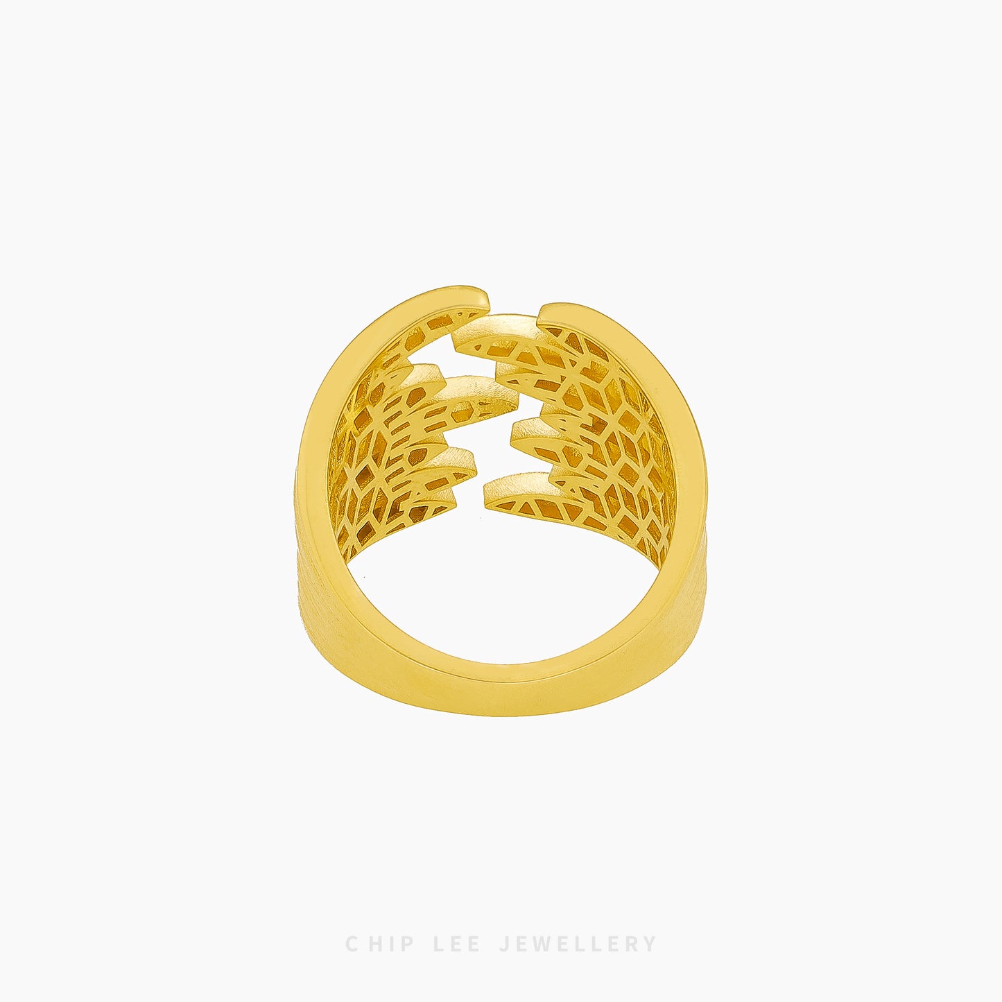Turquoise White Enameled Wings Ring in 916 gold, hallmarked in Singapore for certified purity and authenticity.