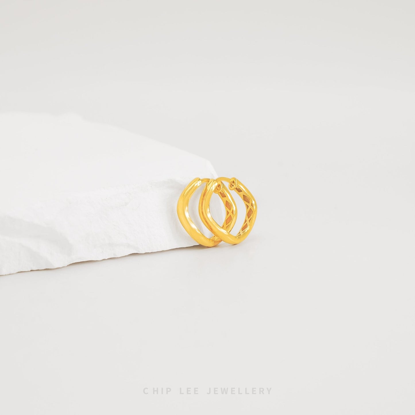 Geometric Cut Hoop Earring