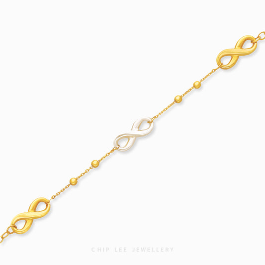 Duo Tone Infinity Mixed Chain Bracelet - Chip Lee Jewellery